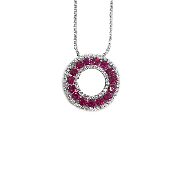 14K White Gold Ruby Pendant Necklace for Women - Elegant Heart-Shaped Ruby Jewelry Gift for Birthday, Anniversary & Valentine's Day | Perfect for Parties, Weddings & Special Occasions