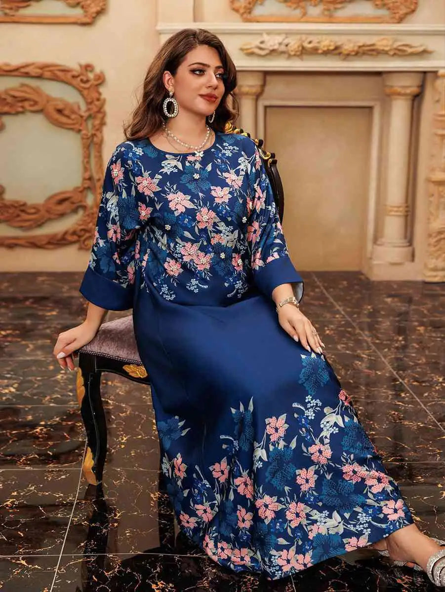 Hotfix Rhinestone Eid Caftan Dress for Women - Elegant Embellished Kaftan for Special Occasions, Parties & Festivals