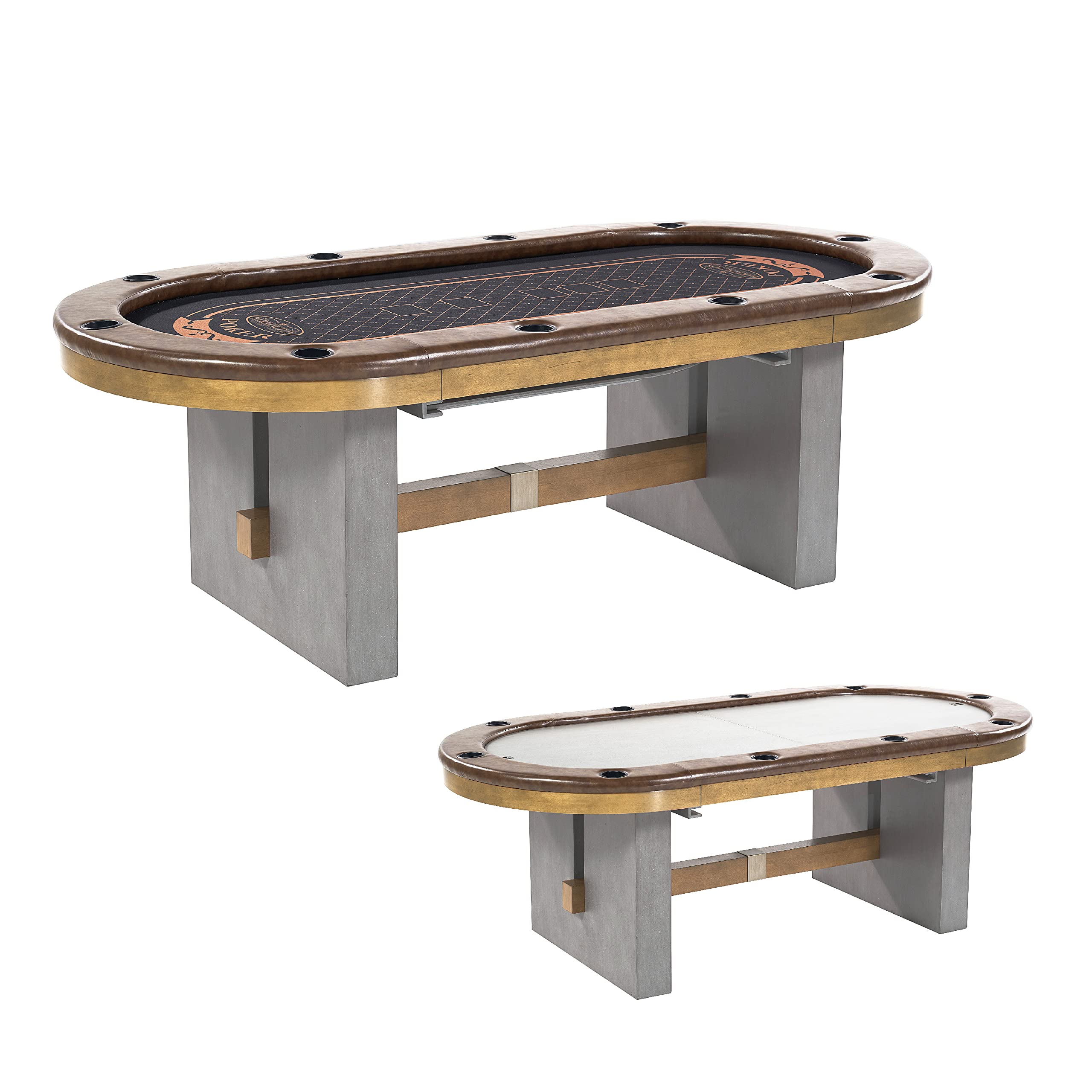 Premium Barrington Folding Poker Table & Table Top Set - Durable Padded Rail with Felt Surface for Texas Hold'em, Blackjack & Casino Night - Convertible to Dining Table for Home Game Rooms & Parties