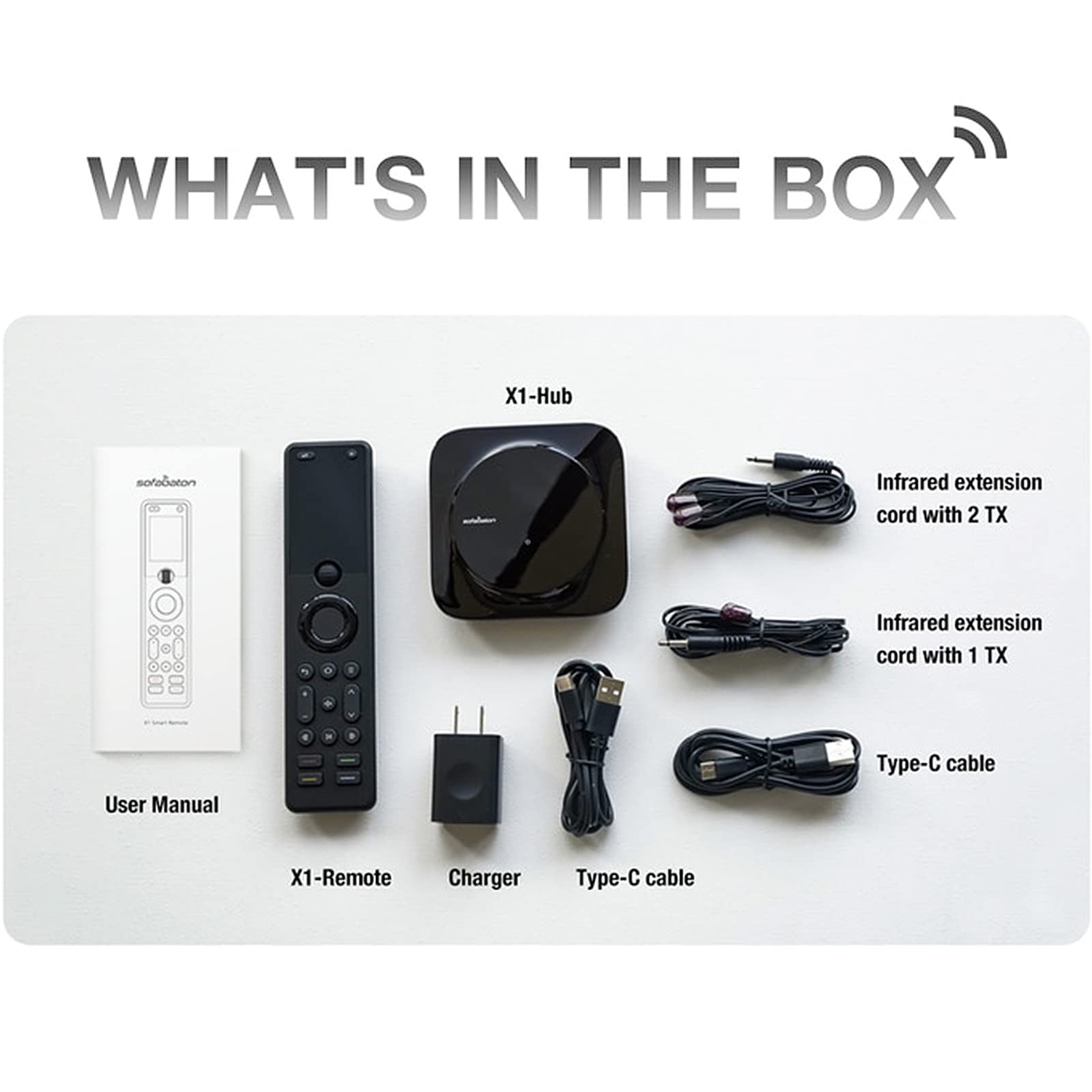 SofaBaton X1 Universal Remote Control with Hub - Smart App Setup, One-Touch Activities, Works with Alexa & Google Assistant (Voice Control 60+ Devices) - Perfect for Home Theater, Smart TV, and Entertainment System Control