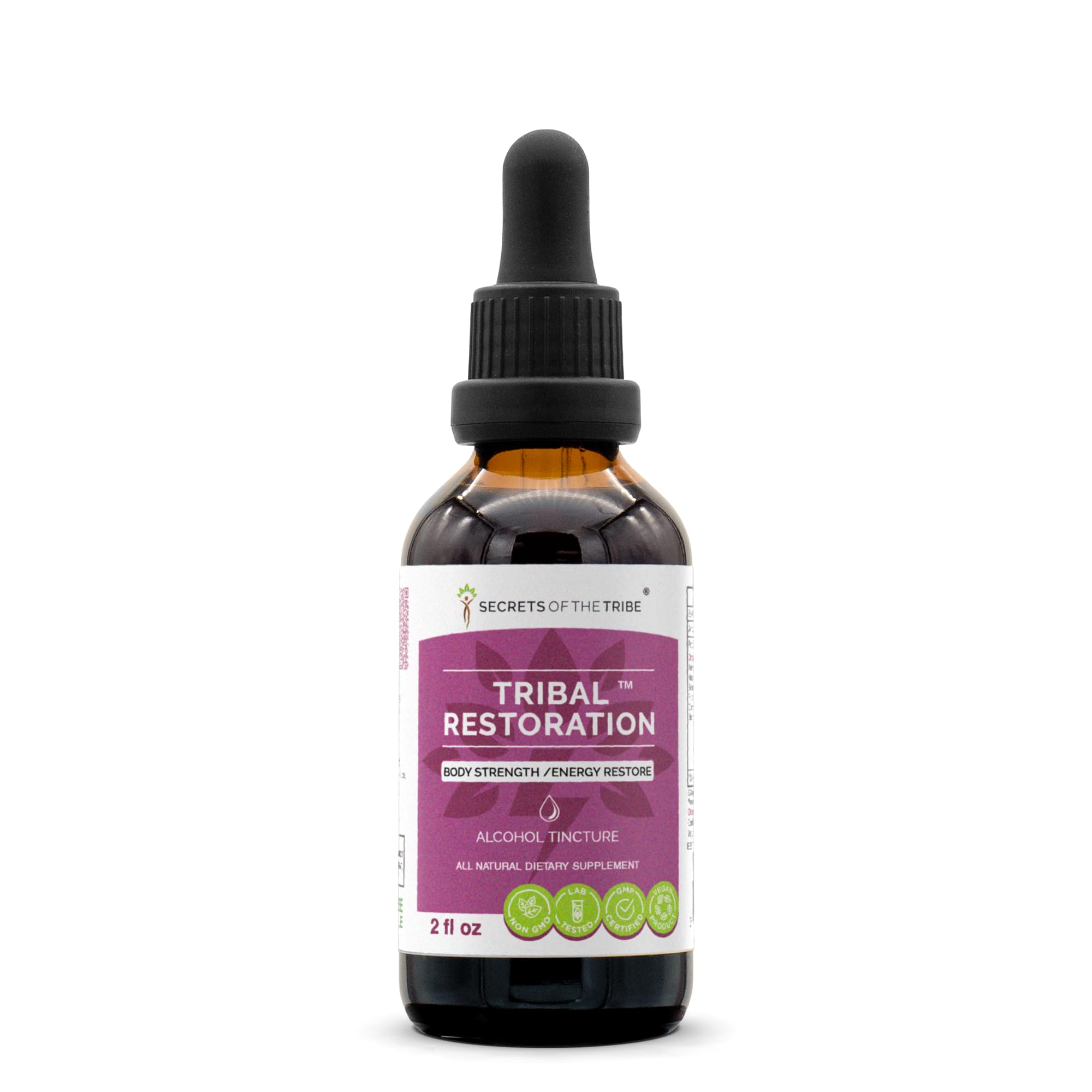Secrets of the Tribe Tribal Restoration Alcohol Extract – High-Potency Herbal Drops with Ashwagandha, Maca, Schisandra, Rhodiola, Cordyceps & Eleuthero – Natural Energy & Strength Booster Tincture (2 oz) – Perfect for Daily Wellness, Stress Relief & Fitness Recovery