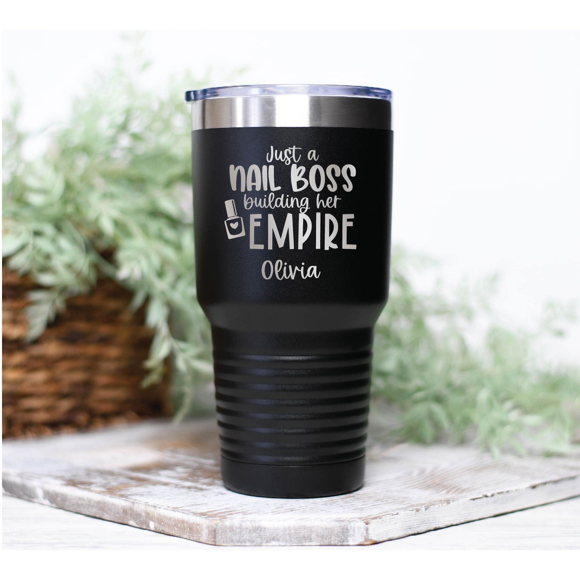 AVITO Personalized Nail Tech Tumbler - 30oz Vacuum Insulated Stainless Steel Cup with Lid - Laser Engraved Custom Design - Perfect Gift for Manicurists & Nail Technicians - Ideal for Salon, Spa, or Home Use