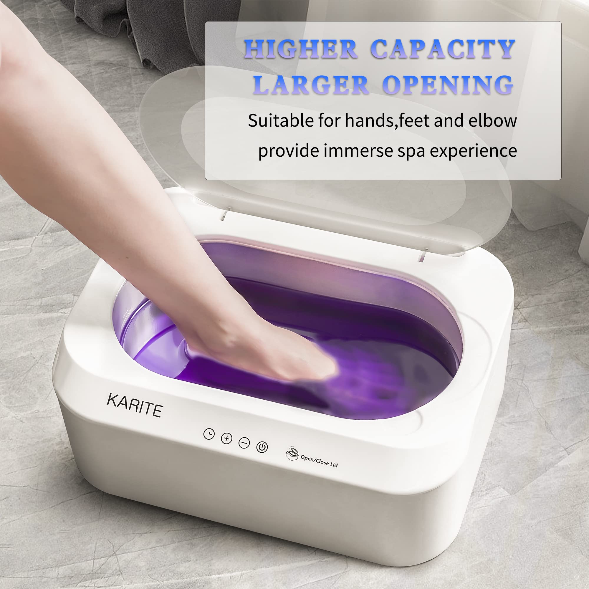 Professional Paraffin Wax Machine for Hands & Feet - Auto Open Lid, 20Min Fast Melt, Precise Temp Control, 4500ml Paraffin Warmer with 18 Refills - Perfect for Spa, Nail Salon & Home Therapy