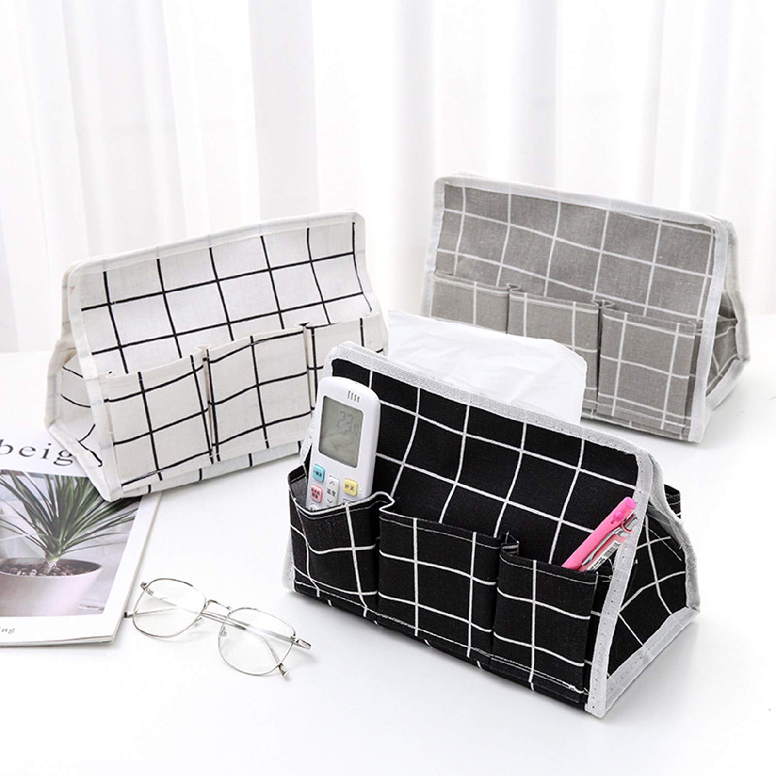3-Pack Floral Tissue Box Cover - Rectangle Tissue Holder for Home, Office & Car | Foldable Napkin Box Organizer with Pump Dispenser | Perfect for Living Room, Bedroom & Automotive Use
