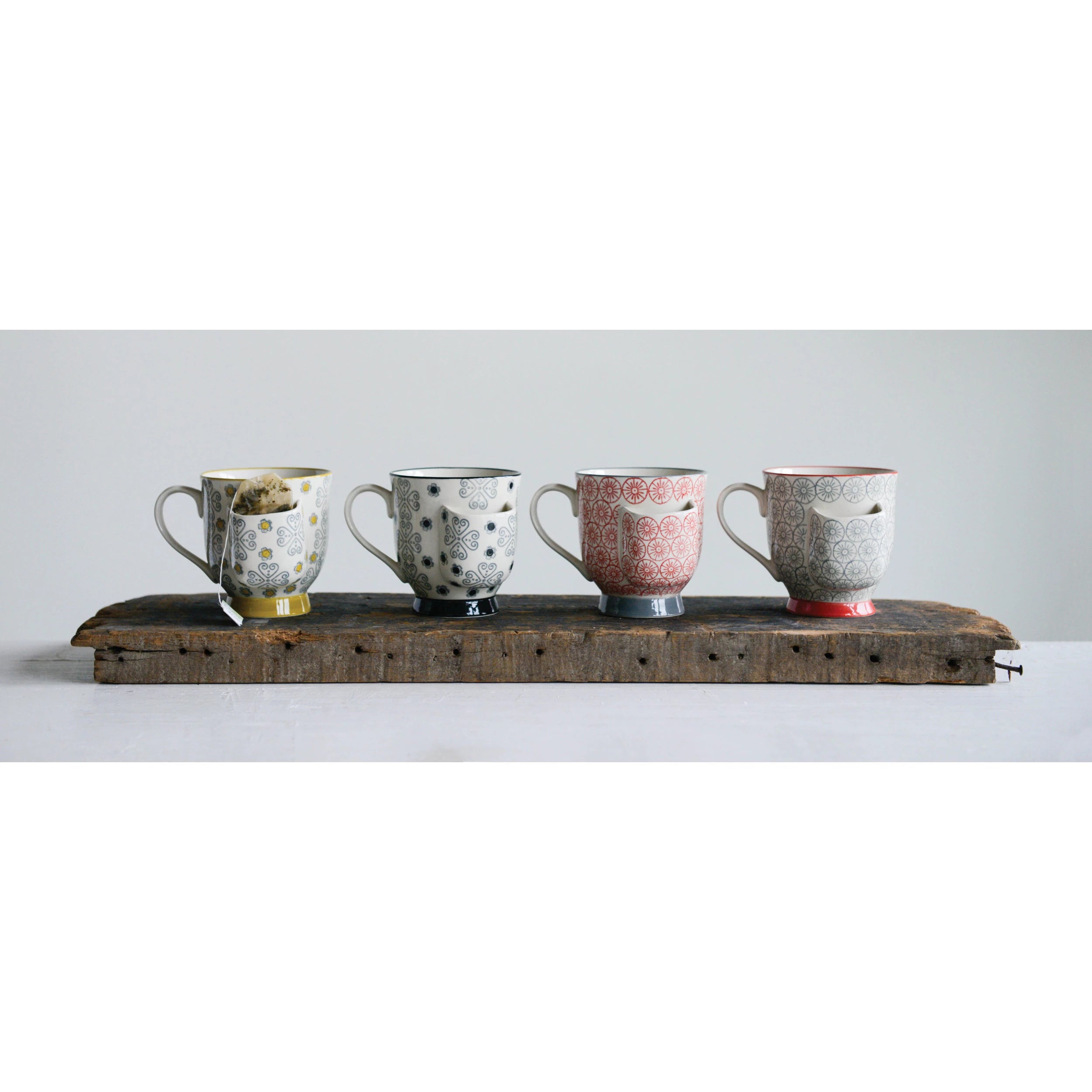 Personalized Hand Stamped Coffee Mug with Built-in Tea Bag Holder - Perfect for Tea Lovers, Office Use & Thoughtful Gifts