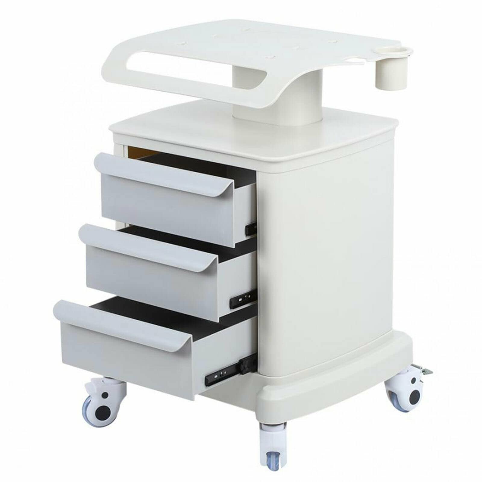 Professional 3-Layer Beauty Salon Trolley Cart with 3 Drawers & 360° Silent Wheels - Mobile Storage Organizer for Salon, Barber Shop, SPA Center & Home Use - Perfect for Hairstyling Tools, Nail Supplies & Cosmetics Organization