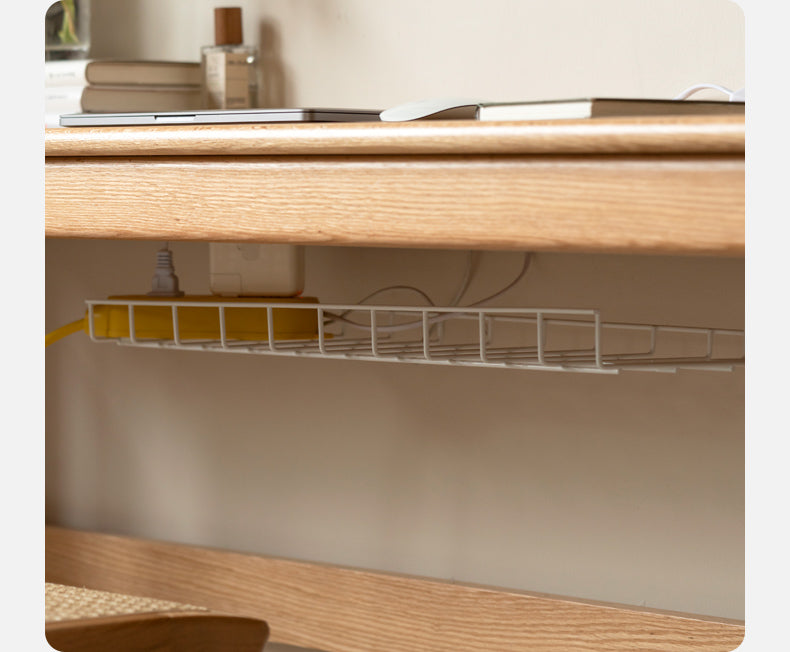 Solid Oak and Poplar Wood Office Desk - Long Executive Workstation for Home & Office - Perfect for Remote Work, Study, and Professional Workspaces