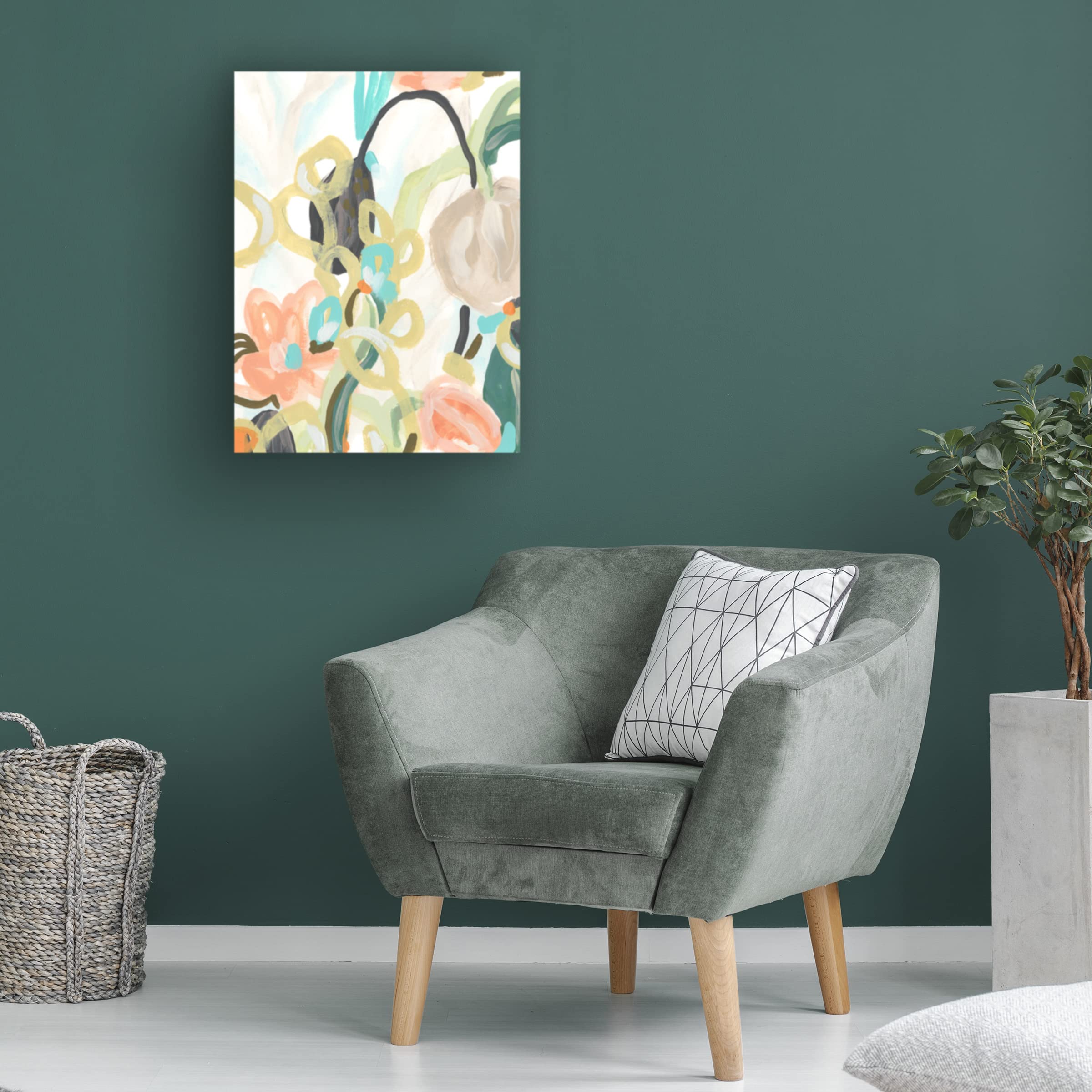 Trademark Fine Art 'Tropical Jest II' Canvas Wall Art by June Erica Vess - Vibrant Tropical Painting for Living Room, Bedroom & Office Decor