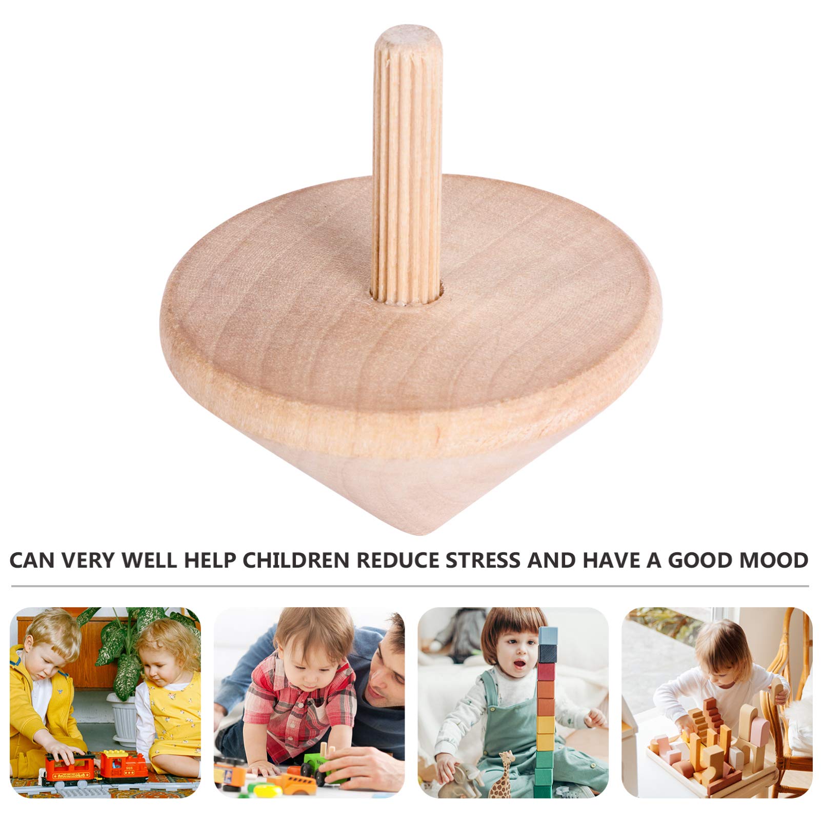 **6pcs Unpainted Wooden Spin Tops DIY Painting Kit - Creative Educational Toys for Kids & Adults - Easter Party Favors, Birthday Gifts, Classroom Activities**