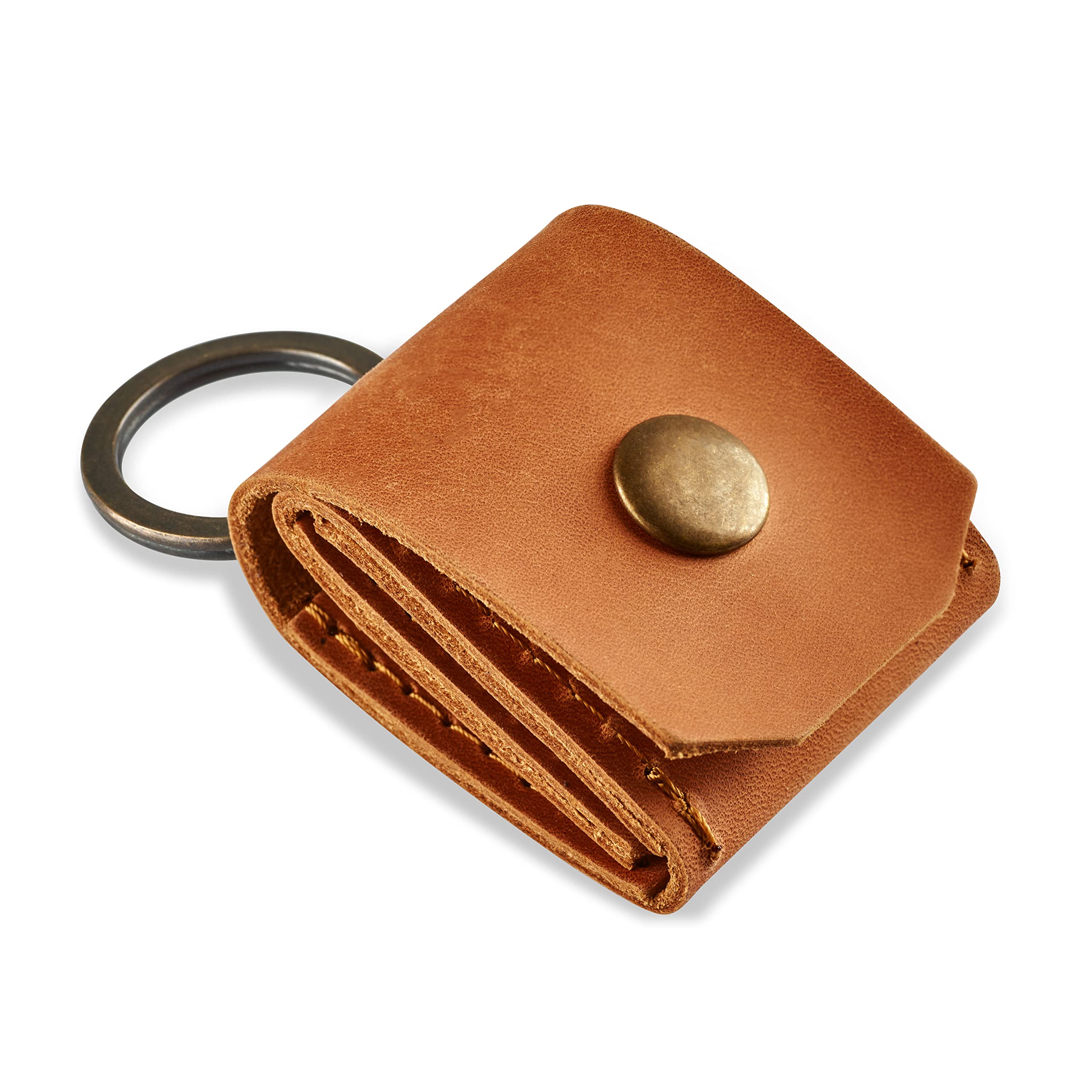Vintage Brown Leather Guitar Pick Holder Keychain - Plectrum Key Fob Case Bag for Guitar Players - Perfect Gift for Musicians & Guitar Accessories - Ideal for Travel, Practice & Stage Performances