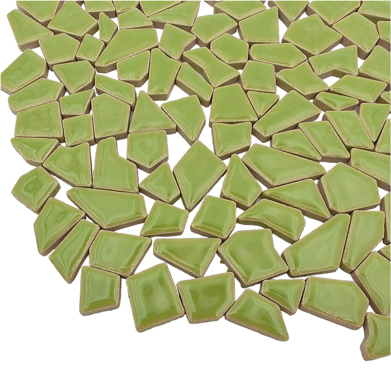 200g Light Green Ceramic Mosaic Tiles for DIY Crafts - 0.2