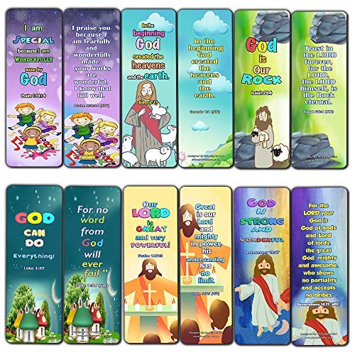 Powerful God Verse Bookmarks for Kids (12-pack)