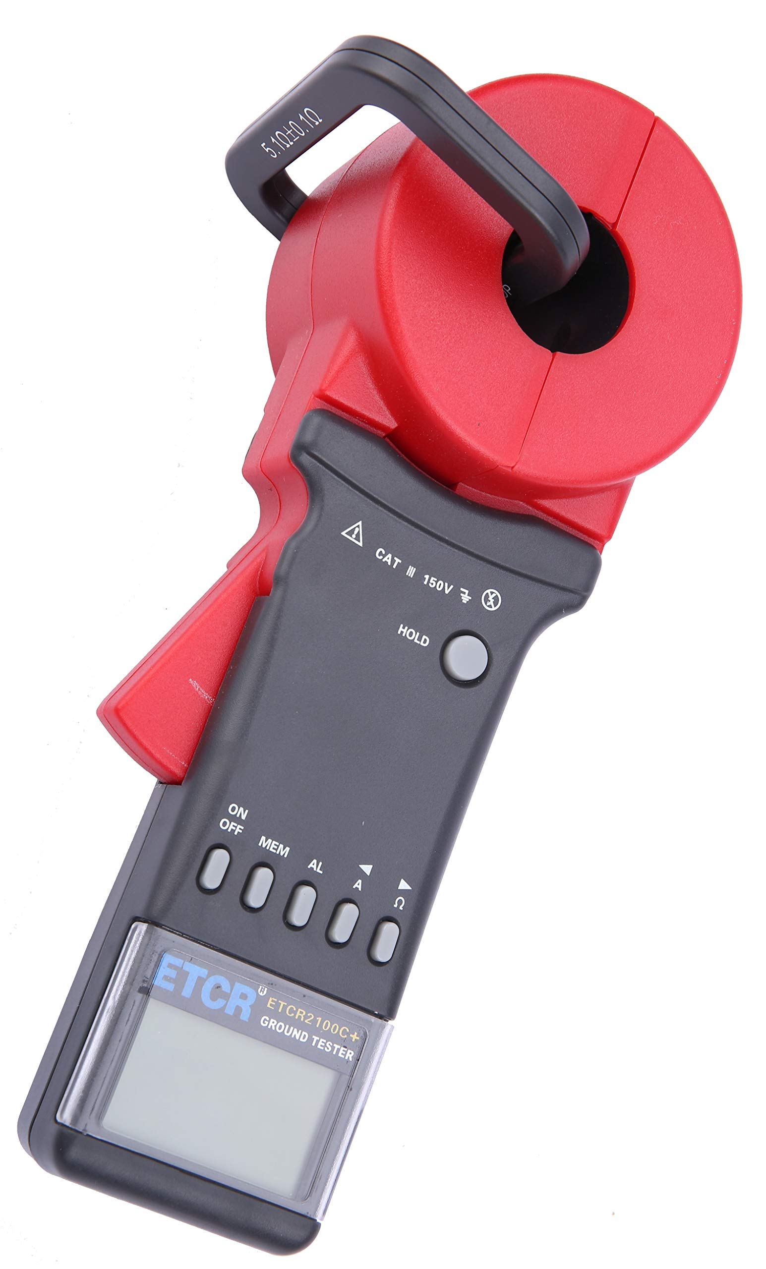 ETCR2100C+ Digital Clamp Ground Resistance Tester - 0.010Ω~1200Ω Range, 0.00mA~20.0A Current Measurement, Double Insulation - Perfect for Electricians, Engineers & Industrial Maintenance