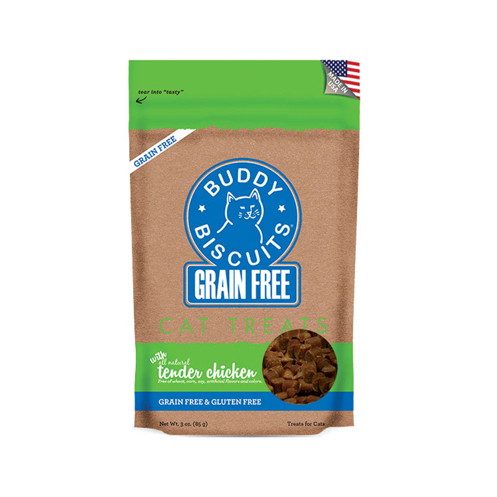 Grain-Free Buddy Biscuits Tender Chicken Cat Treats - Healthy & Delicious Snacks for Indoor & Outdoor Cats