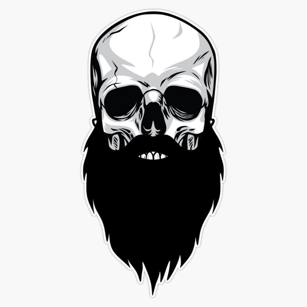 Bearded Skull Vinyl Waterproof Sticker - 5