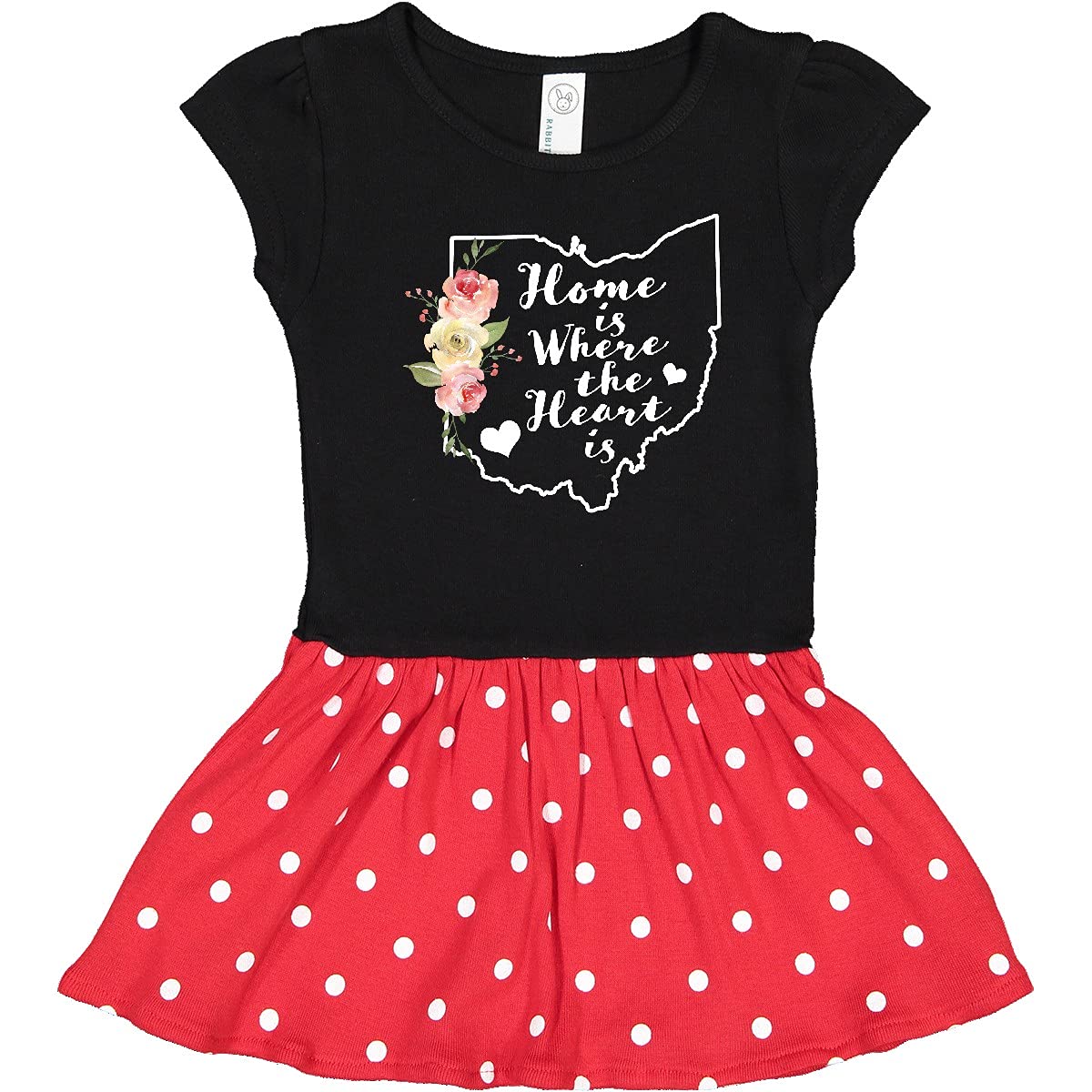 Inktastic Ohio Home is Where The Heart is Watercolor Floral Baby Dress - Perfect for Family Photos, Baby Showers & Special Occasions