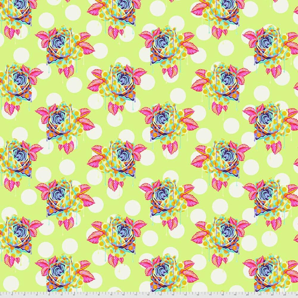 Tula Pink Free Spirit Curiouser and Curiouser Painted Roses Sugar Fabric - Perfect for Quilting, Dressmaking & DIY Home Decor Projects