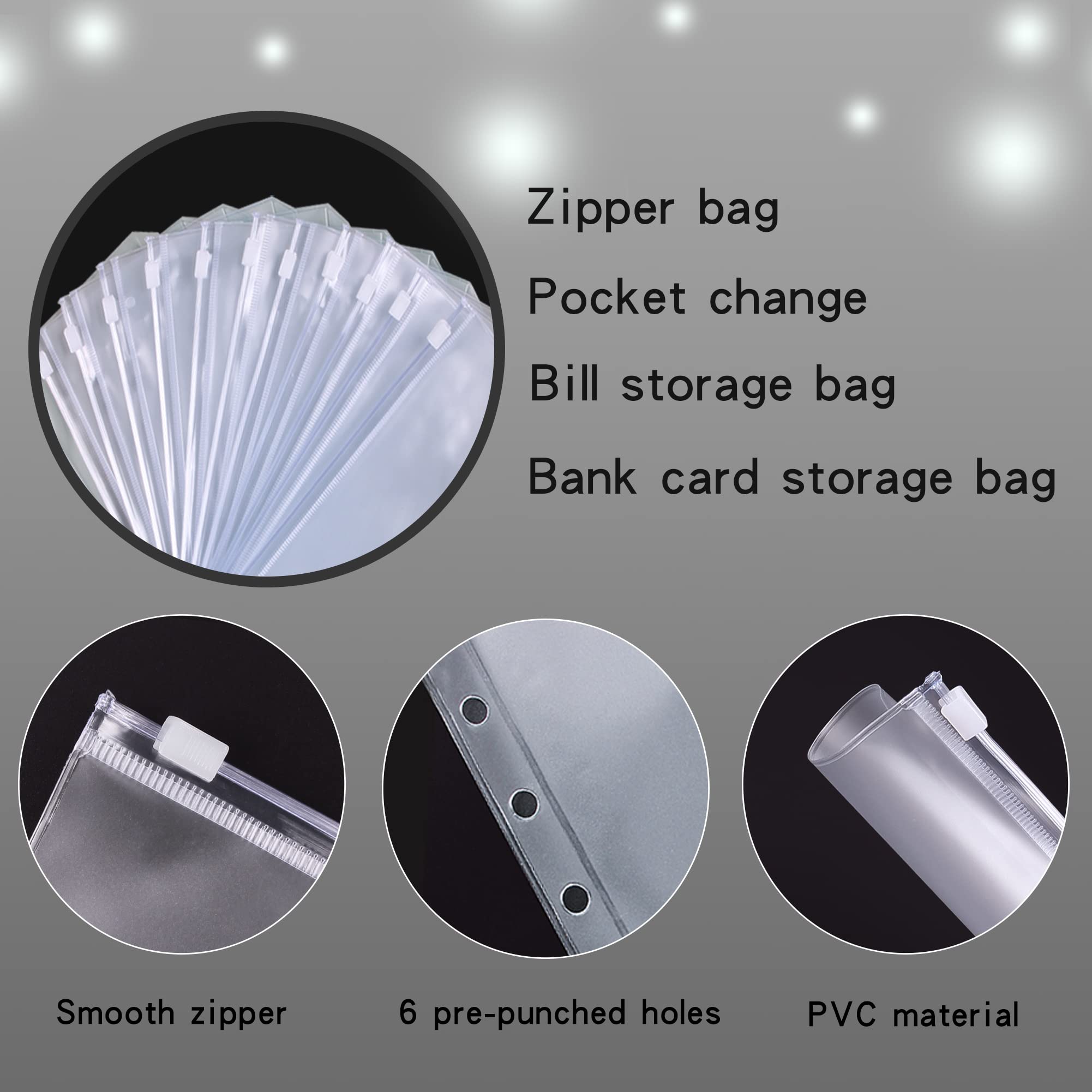 A6 Money Saving Budget Binder with 12 Cash Envelopes & Zipper Pockets - Personal Finance Organizer for Cash Budgeting System - Perfect for Home Budgeting, Expense Tracking & Financial Planning (Black)