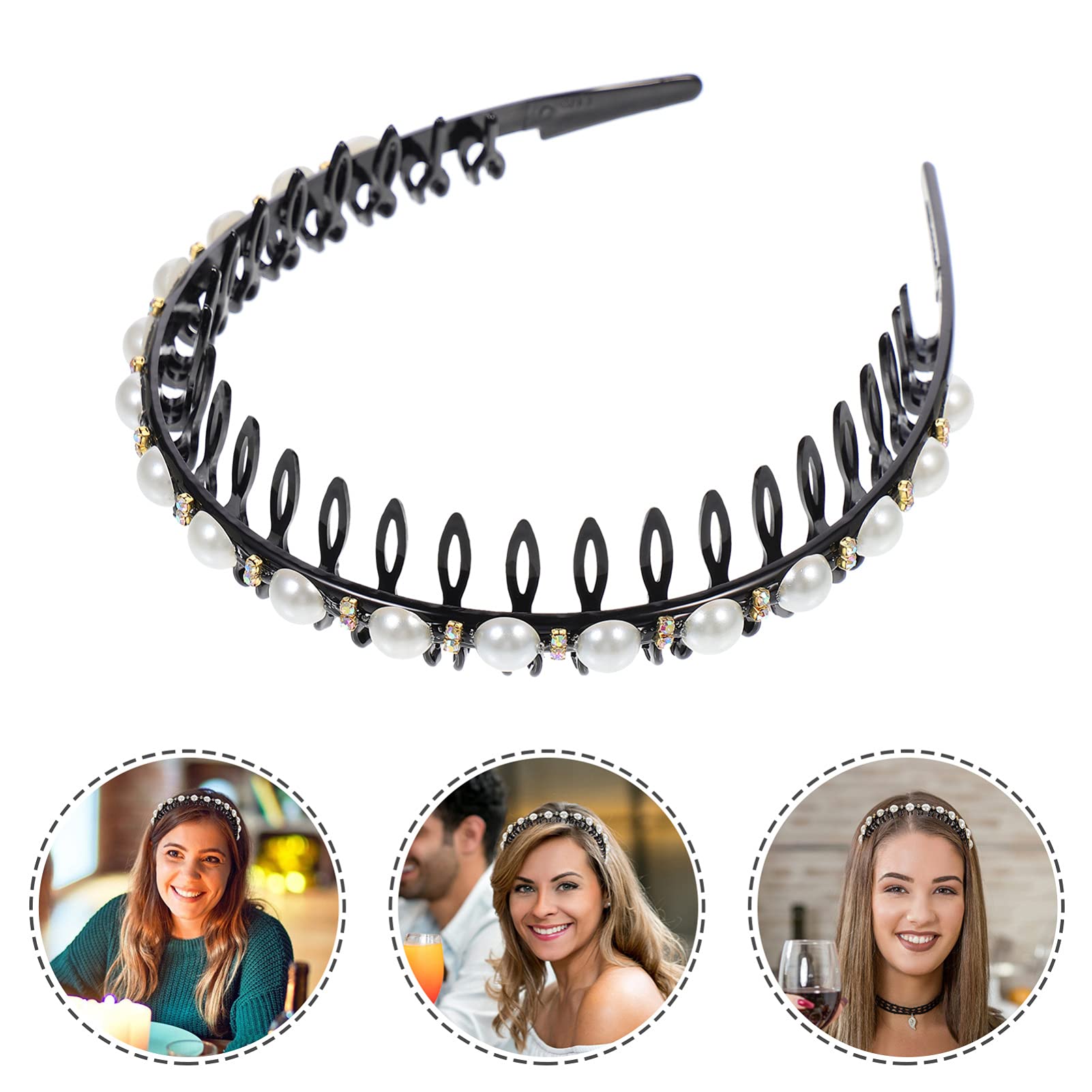 Beaupretty Pearl Headband Wide Comb Hairband - Elegant Pearls Hair Hoop with Teeth Comb for Women & Girls | Perfect Summer Hair Accessories for Weddings, Parties & Everyday Wear