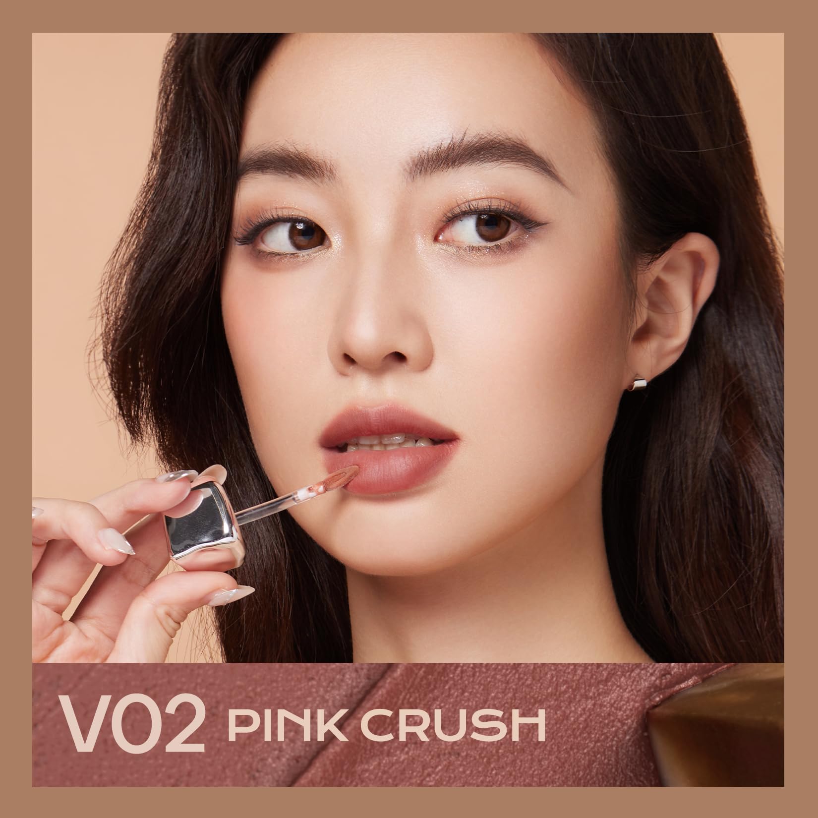 Mistine Velvet Matte Lip Gloss with Hyaluronic Acid - Softening Liquid Lipstick, Non-Sticky Lightweight Lip Tint in V02 Pink Crush (0.1 fl oz) | Long-Lasting Hydrating Lip Color for Everyday Wear, Date Night & Special Occasions