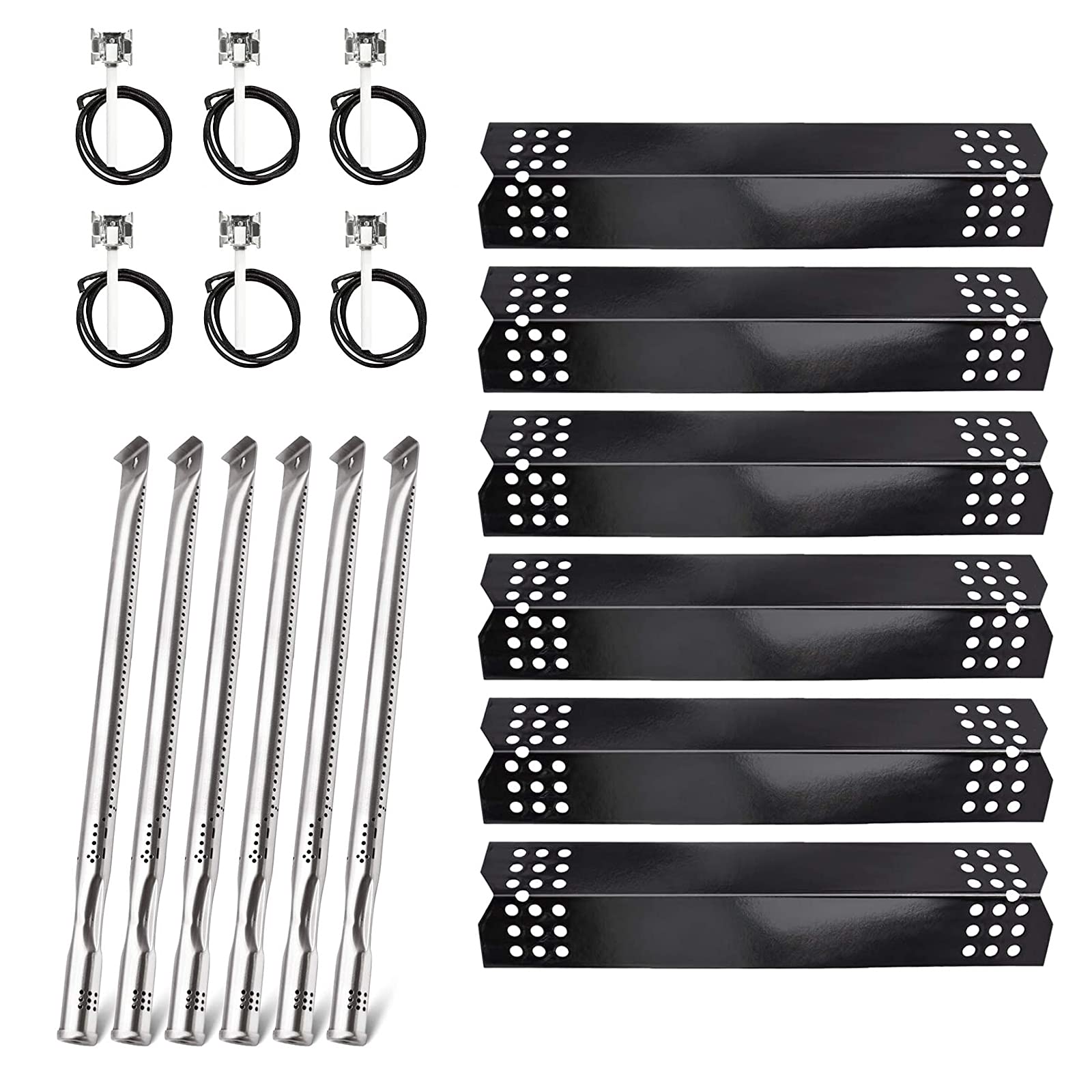 Nexgrill 720-0896B 720-0896E 720-0896C Deluxe 6 Burner Grill Replacement Parts - 6-Pack Flame Tamers, Grill Burners & Igniters Compatible with Nexgrill 720-0882A 720-0896 720-0925 - Perfect for Outdoor BBQ, Backyard Grilling & Patio Cooking