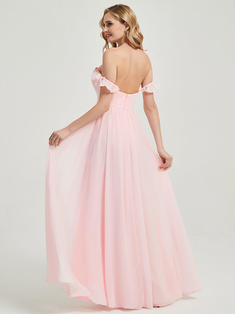 Elegant 3-in-1 Convertible Chiffon Bridesmaid Dress with Detachable Straps - Perfect for Weddings, Prom & Formal Events