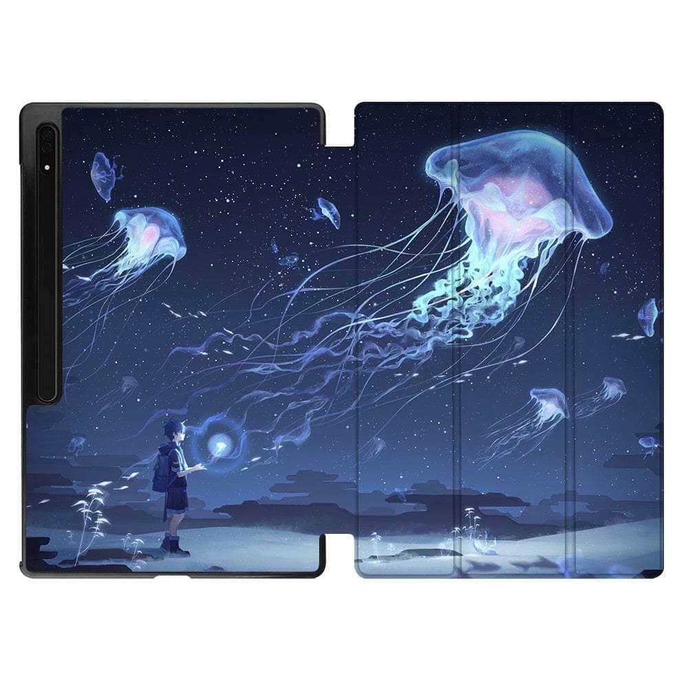 MTT 2022 Galaxy Tab S8 Ultra X906 Tri-Fold Stand Case - Premium Protective Cover with Kickstand for Samsung Tablet - Perfect for Work, Study & Entertainment