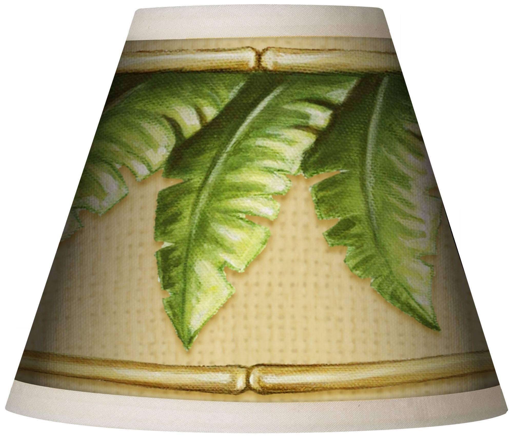 Set of 4 Royal Palm Green Giclee Empire Print Lamp Shades - Natural Small 3