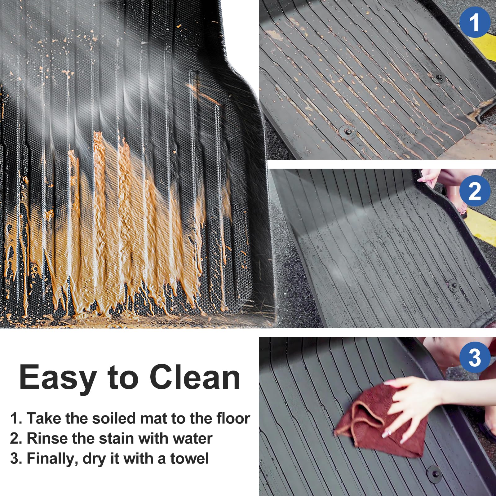 SMABEE 6-Piece All-Weather TPE Floor Mats Set for 2024-2025 Chevy Trax - Includes Floor Liners, Backrest Mats & Cargo Liner | Durable Black Interior Accessories | Perfect for Daily Commutes, Road Trips & Outdoor Adventures