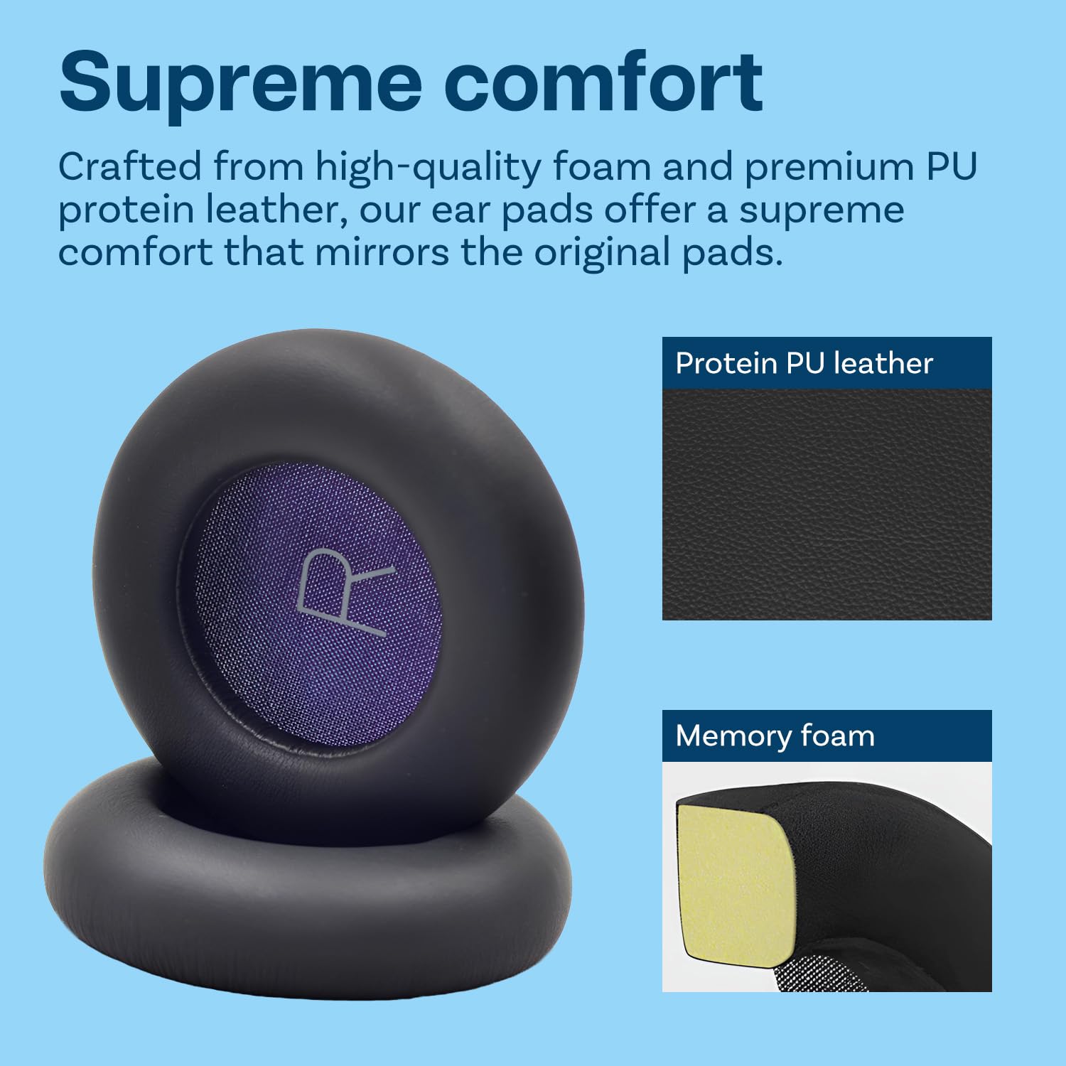 MMOBIEL Replacement Ear Pads for Plantronics BackBeat PRO 1 Headset - Premium Protein PU Ear Cushions - Comfortable Headphone Earpads (Black) - Perfect for Gaming, Music & Office Use