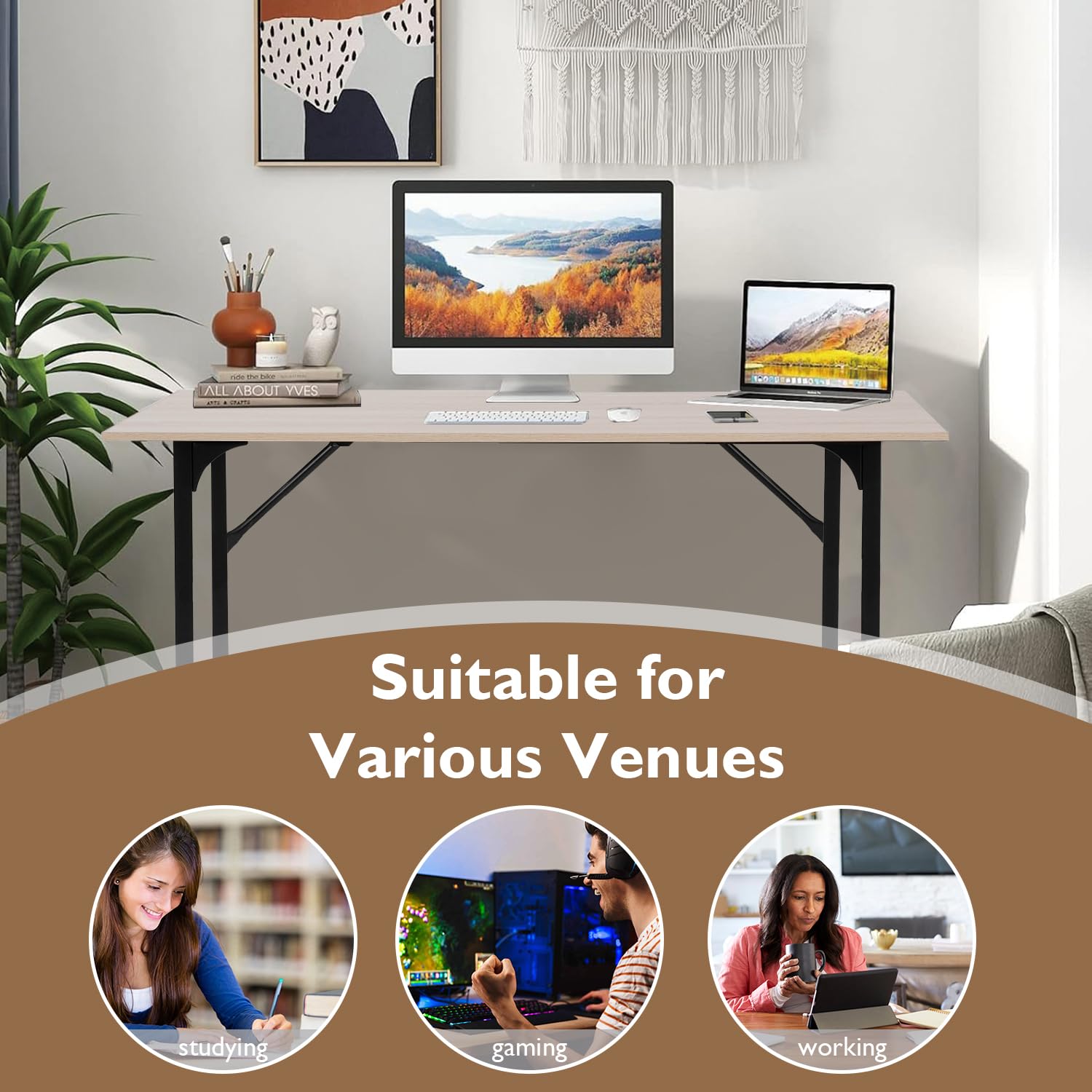 Best 32 Inch Computer Desk for Home Office - Modern Simple Design Study Writing Desk with Natural Finish - Perfect for Small Spaces, Remote Work & Online Classes
