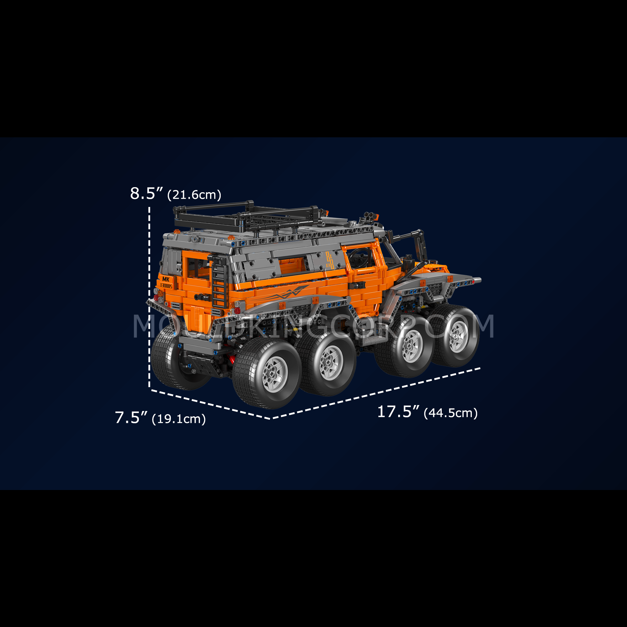 Mould King 13088S Avtoros Shama 8WD Remote Control Truck Building Kit - 3062 PCS STEM Construction Toy for Adults & Teens | Off-Road Adventure, DIY Engineering Project, Gift for RC Enthusiasts