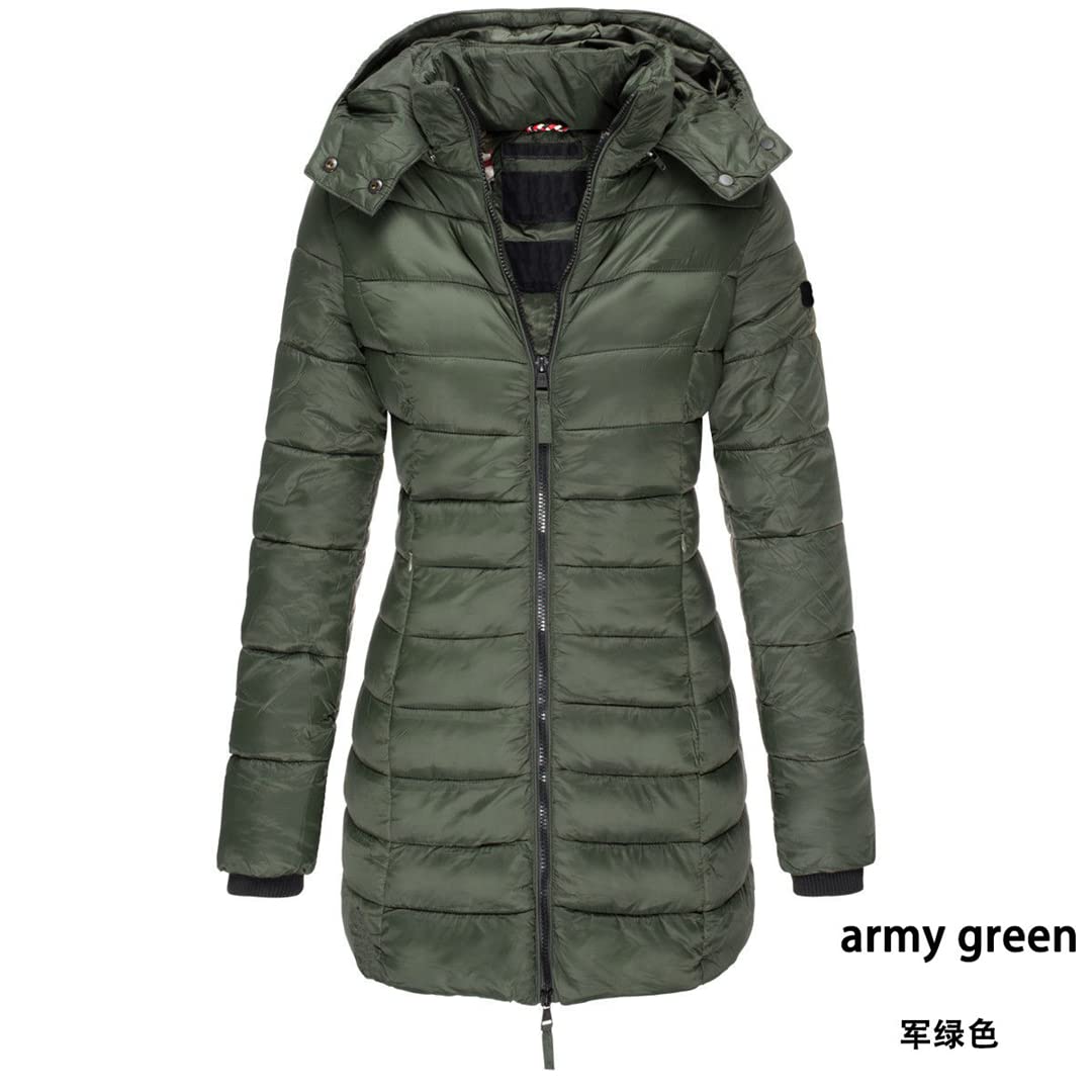 Women's Winter Hooded Down Cotton Coat - Warm Plus Size Parka Jacket for Cold Weather | Korean Fashion Slim Fit Outerwear for Everyday Wear & Outdoor Activities