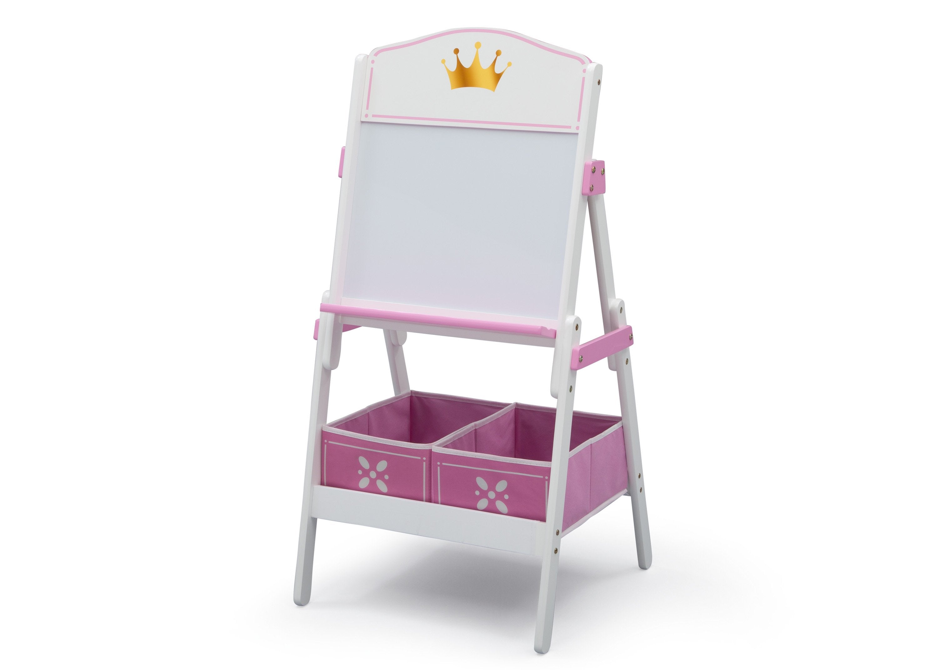 Wooden Princess Crown Activity Easel with Storage - Kids Art & Drawing Board for Home, School & Playroom - Perfect for Painting, Chalk & Whiteboard Activities