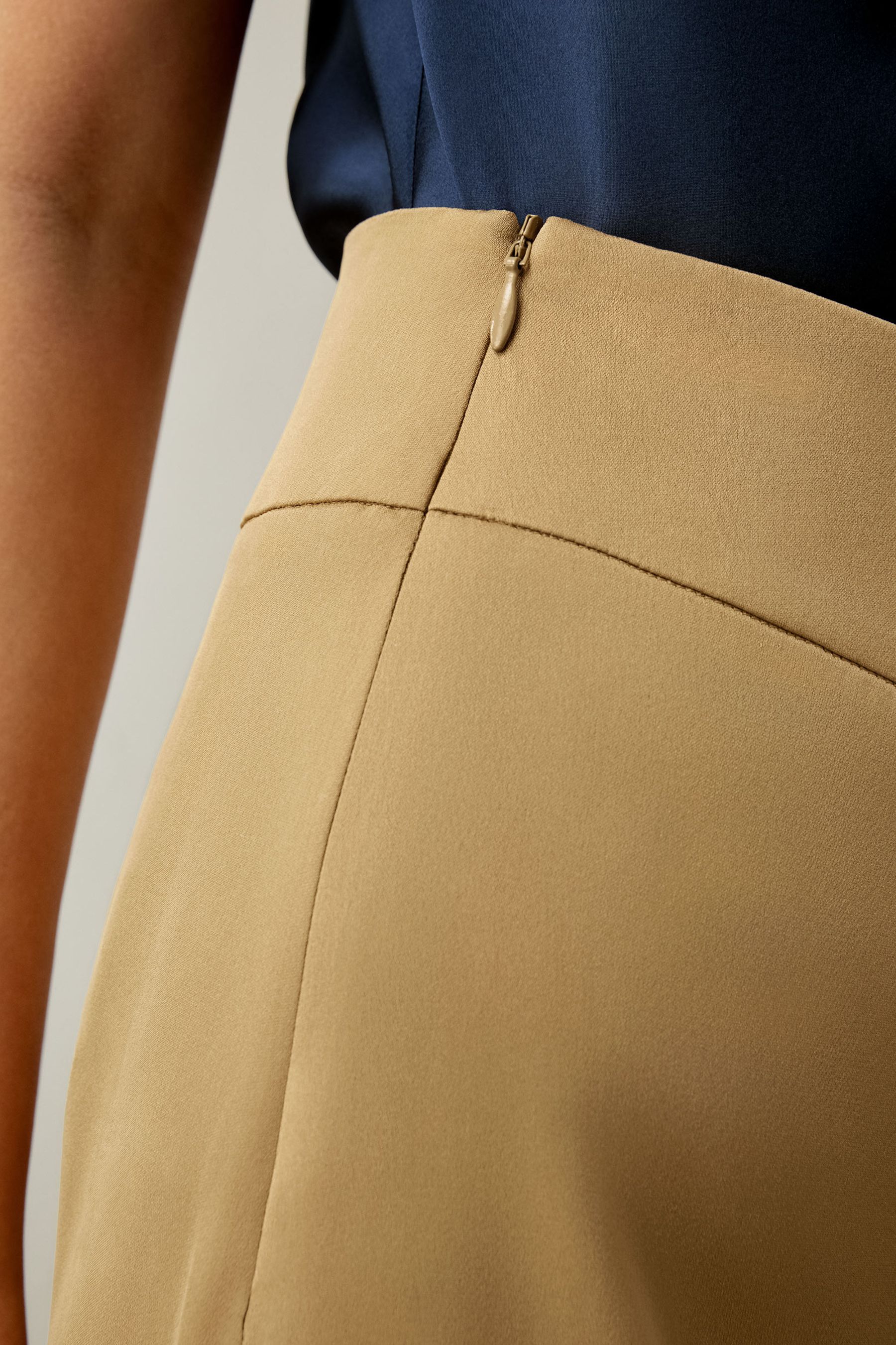 Elegant Asymmetrical Silk Skirt for Women - Flowy High Waist A-Line Midi Skirt - Perfect for Office, Party & Date Night Outfits