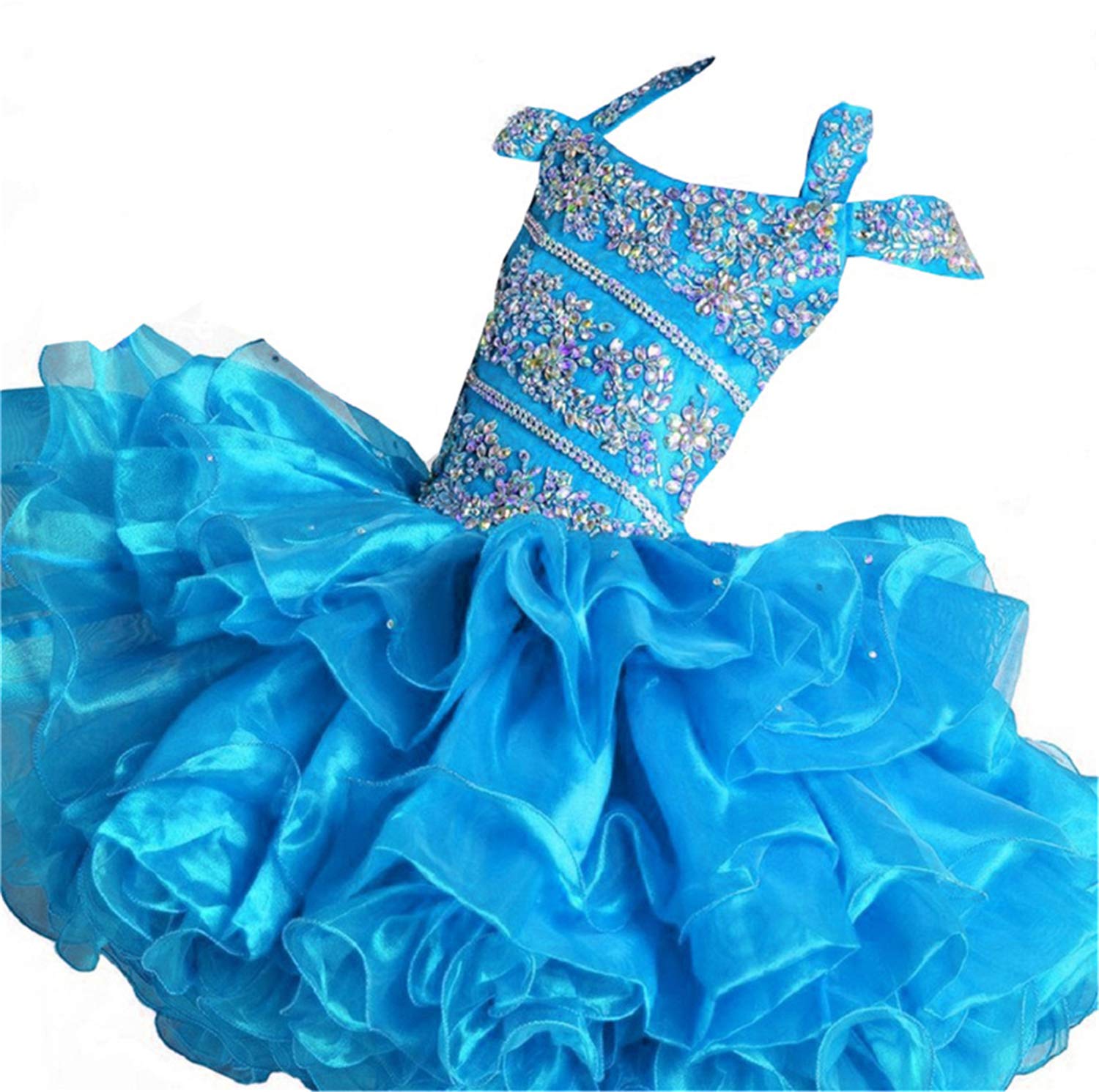 Junguan Off Shoulder Cupcake Pageant Dress for Baby Girls - Short Glitter Tutu Dress for Birthday Party, National Costume, ST005 | Perfect for Infant Pageants, Photo Shoots & Special Occasions