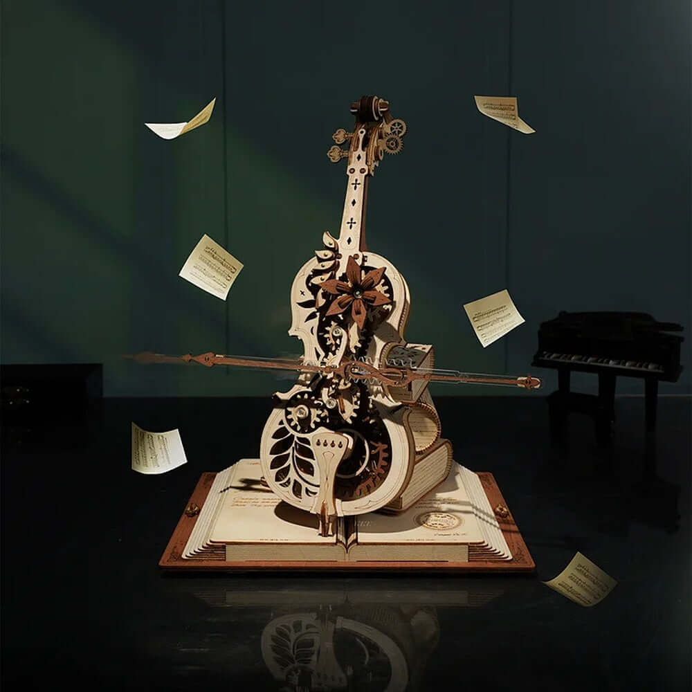 Magic Cello Mechanical Music Box - Creative 3D Wooden Puzzle for Adults & Teens | Perfect Gift for Music Lovers, Home Decor & Stress Relief