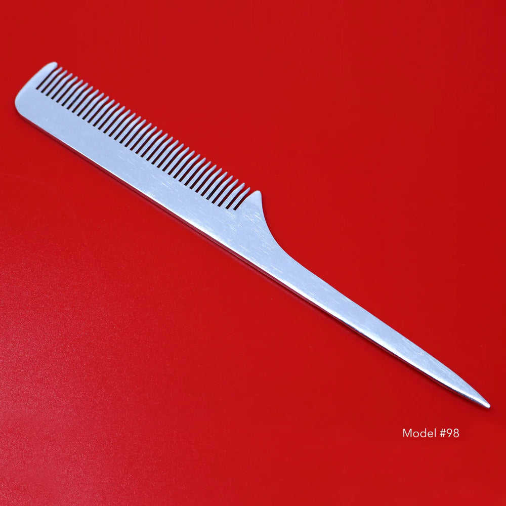 Krest Professional Metal Combs - Premium Aluminum Hair Combs 100% Hand Finished for Men & Women - Perfect for Styling, Barber Shops, and Travel