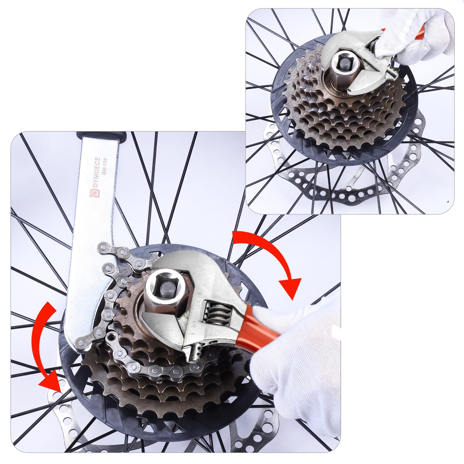 Shimano & SRAM Compatible Bike Cassette Lockring Removal Tool - Bicycle Chain Whip & Sprocket Remover Kit for Freewheel Installation & Removal - Perfect for Bike Maintenance & Repair at Home or Shop