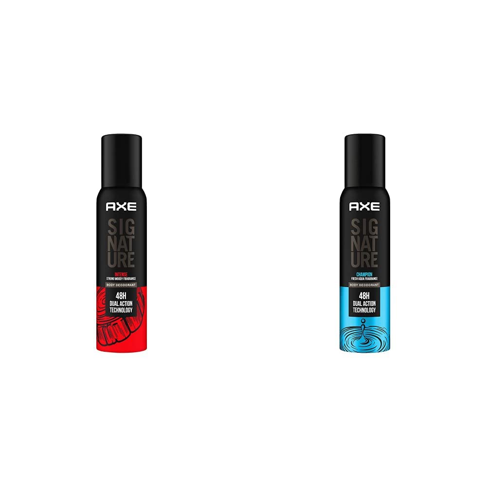 AXE Signature Body Perfume for Men - Intense Woody Scent & Fresh Aqua Scent Spray (154ml) | Long-Lasting Fragrance for Daily Use, Gym, Work & Date Night