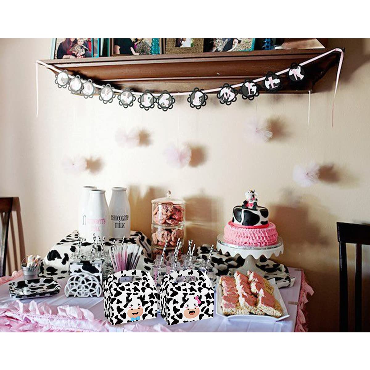 CIEOVO 24 Pack Farm Cow Party Favor Treat Boxes - Eco-Friendly Recycled Cow Theme Goodie Candy Gift Boxes for Farm Animal Birthday Party Decorations & Baby Shower Favors (Perfect for Themed Events, Classroom Treats & Wedding Favors)