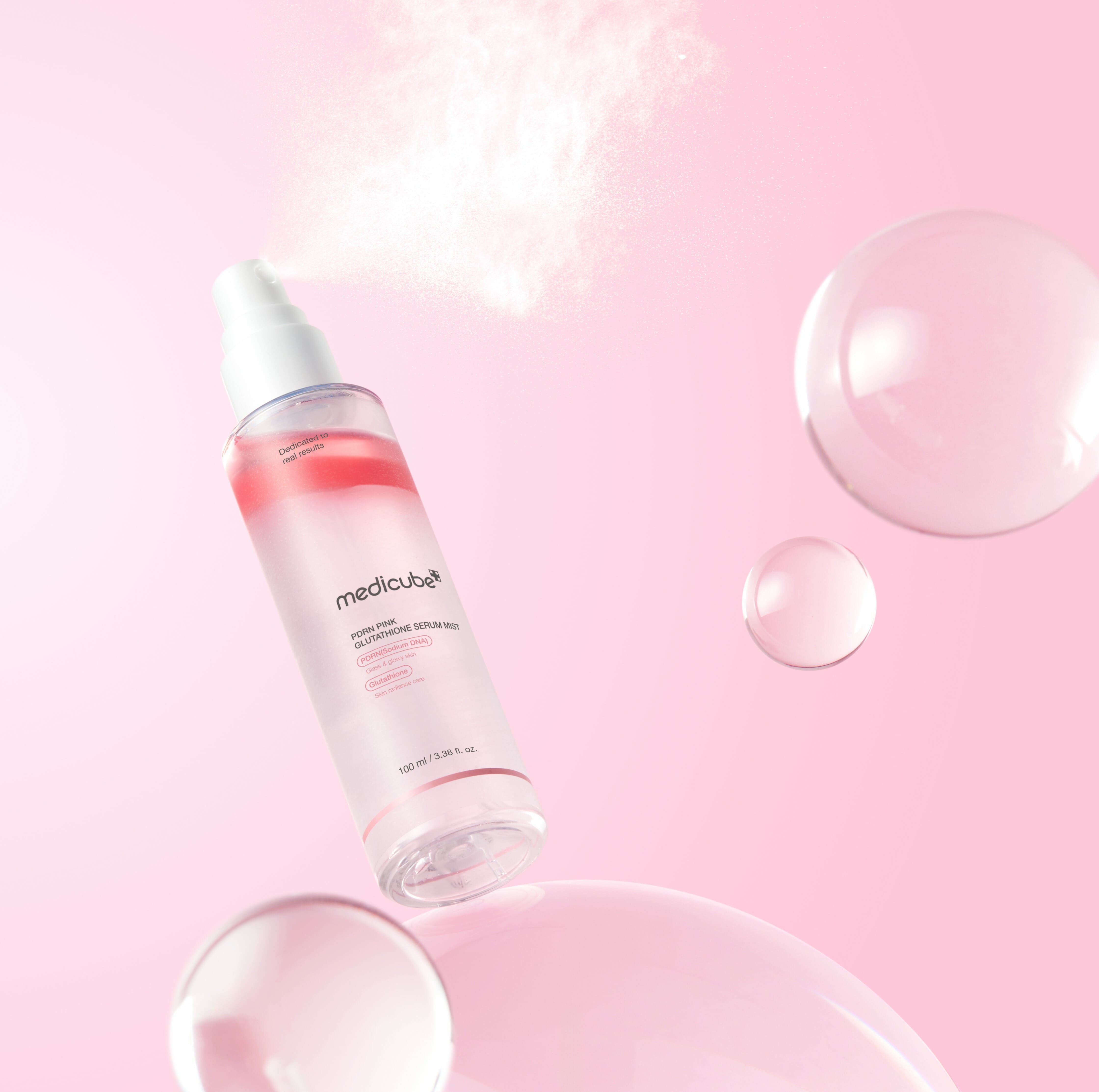 Medicube PDRN Pink Glutathione Serum Mist 100ml - Brightening & Hydrating Face Spray for Glowing Skin | Perfect for Daily Skincare Routine & On-the-Go Refreshment