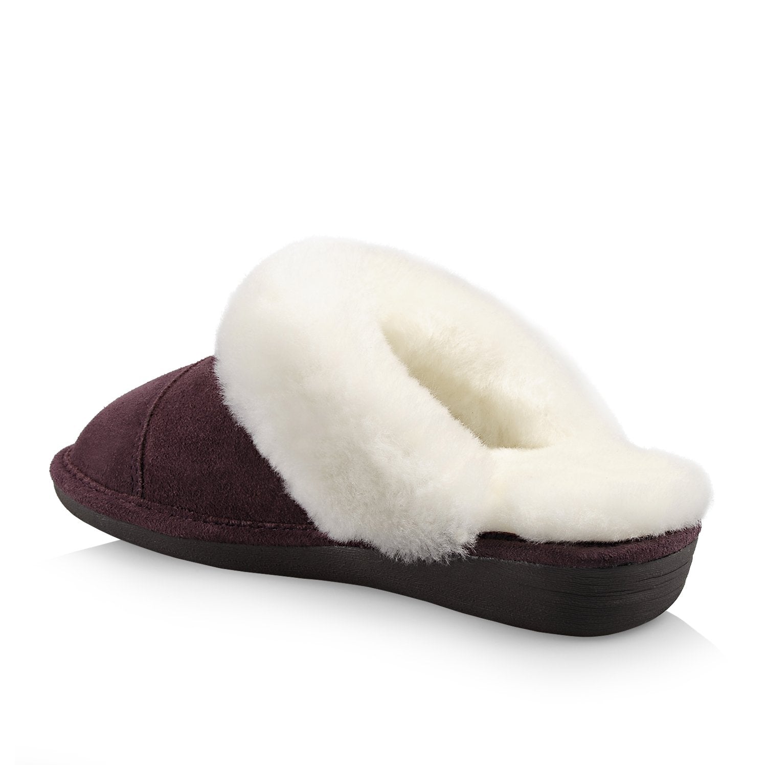 Joy Women's Soft Plush Memory Foam Slippers - Cozy Indoor House Shoes for Women, Non-Slip Warm Winter Slippers (Aubergine/Purple) - Perfect for Relaxing at Home, Lounging & Cold Weather Comfort
