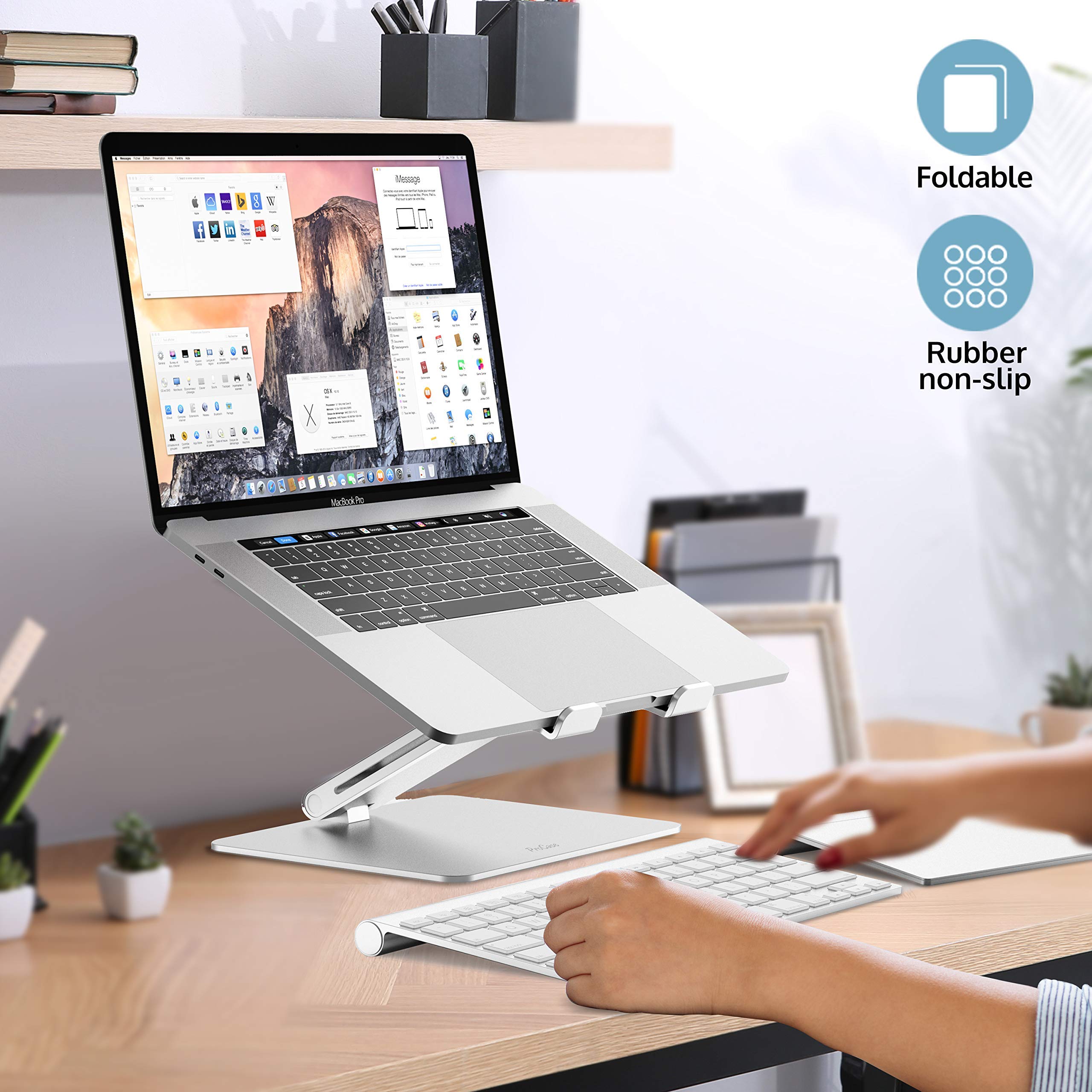 ProCase MacBook Pro 13 Case (2016-2020 Models) with Adjustable Laptop Stand - Protective Sleeve & Ergonomic Stand for Work, Travel, and Home Office Use