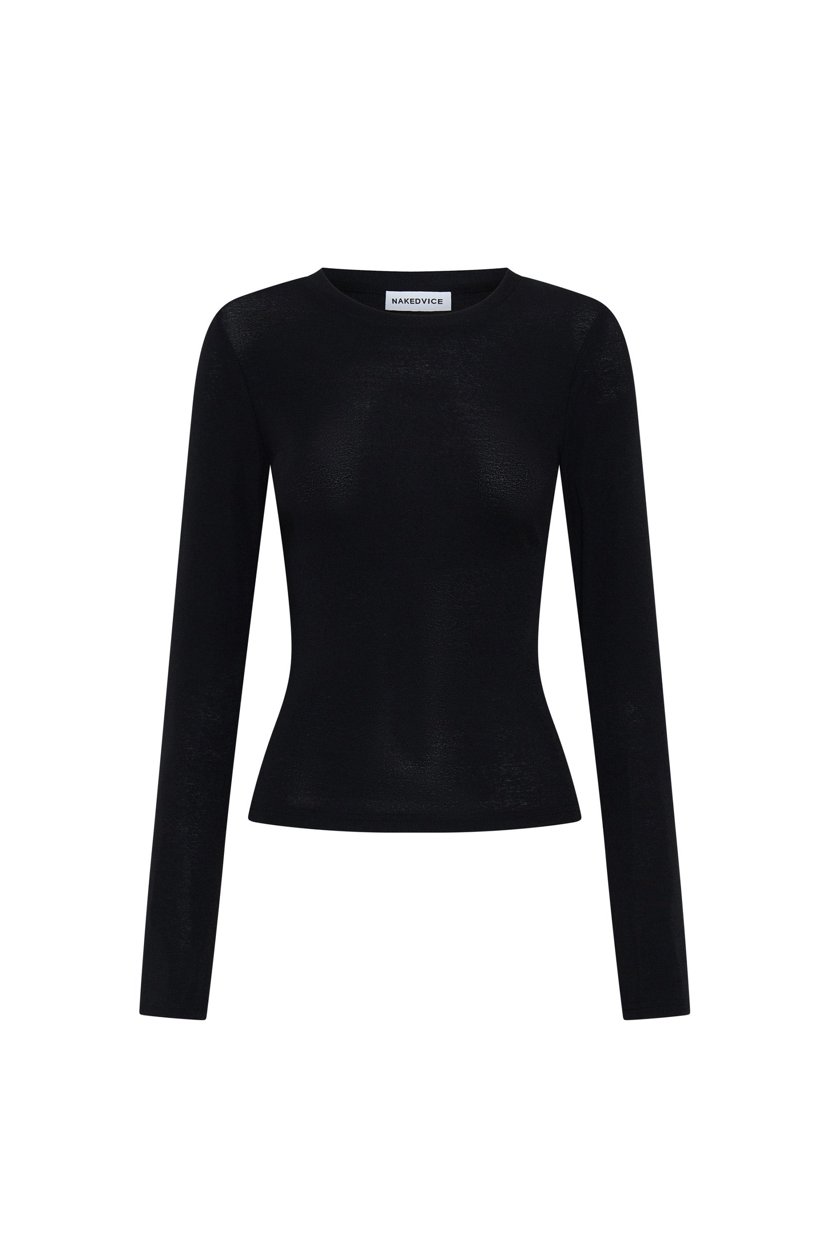 Dove Black Long Sleeve Women's Top - Soft Stretch Casual Shirt for Everyday Wear & Layering