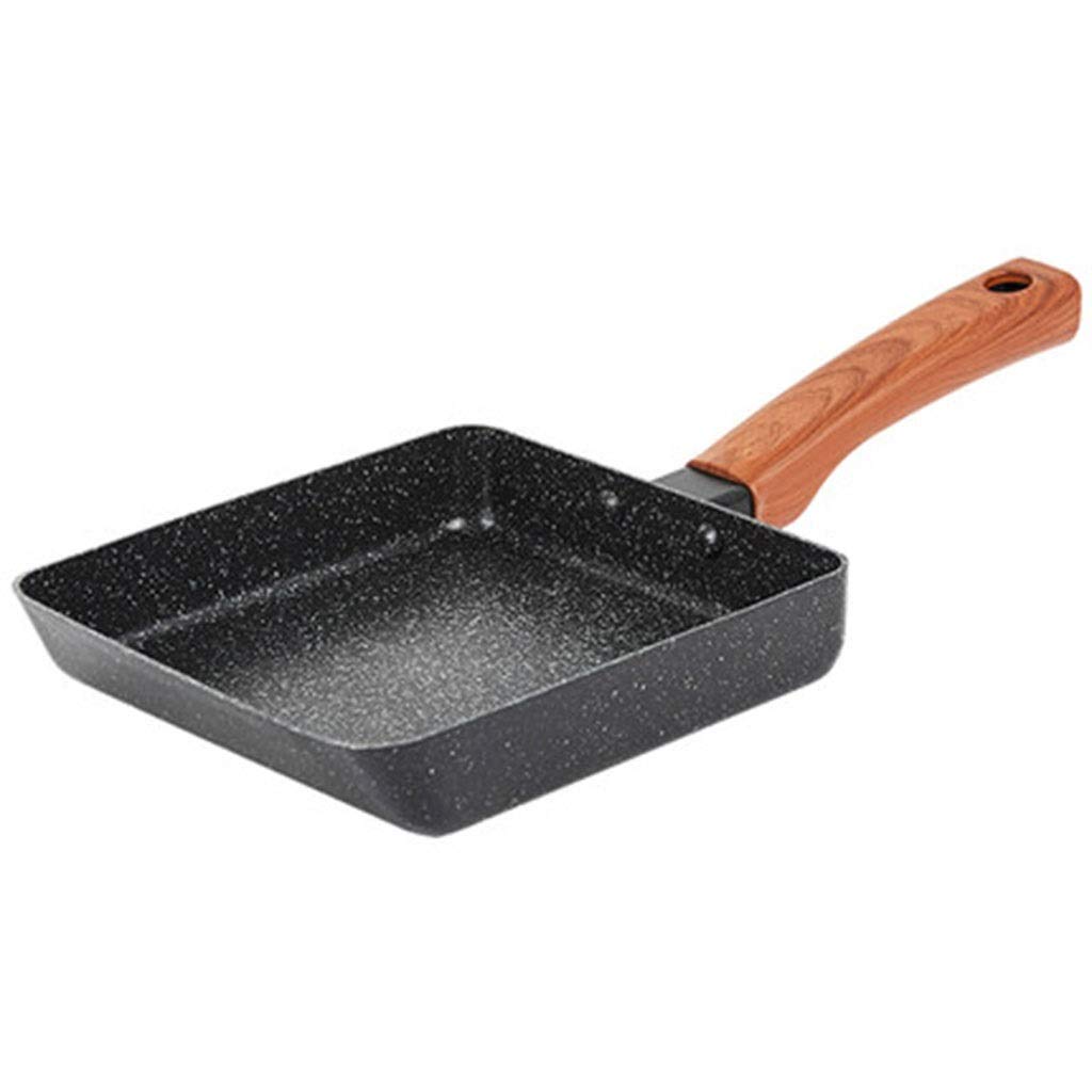 Non-Stick Maifan Stone Wok Pan - 18x13cm Lightweight Frying Pan for Cooking, Stir Fry, Omelette & Pancakes - Black Kitchen Cookware for Healthy, Smoke-Free Breakfast & Steak - Perfect for Home & Restaurant Use