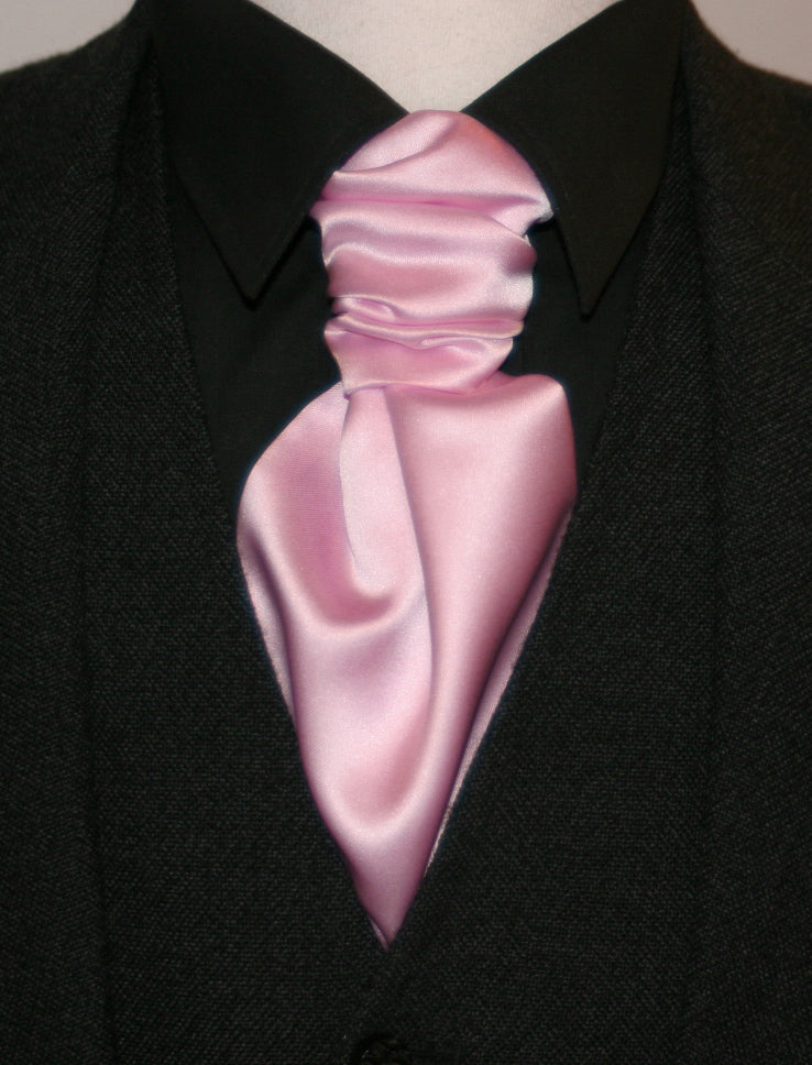 Elegant Pink Ruche Cravat Scarf - Stylish Necktie for Women & Men - Perfect for Weddings, Parties & Formal Events