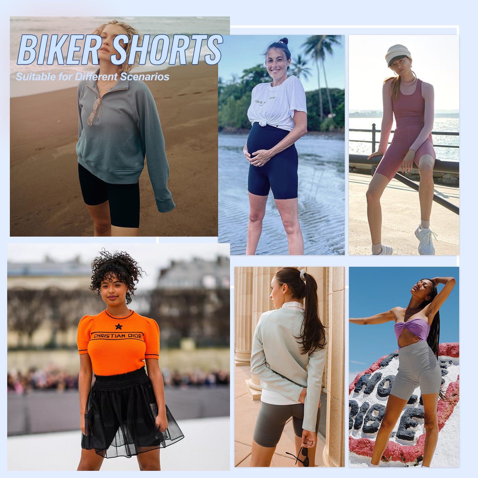 3 Pack High Waisted Biker Shorts for Women – 3