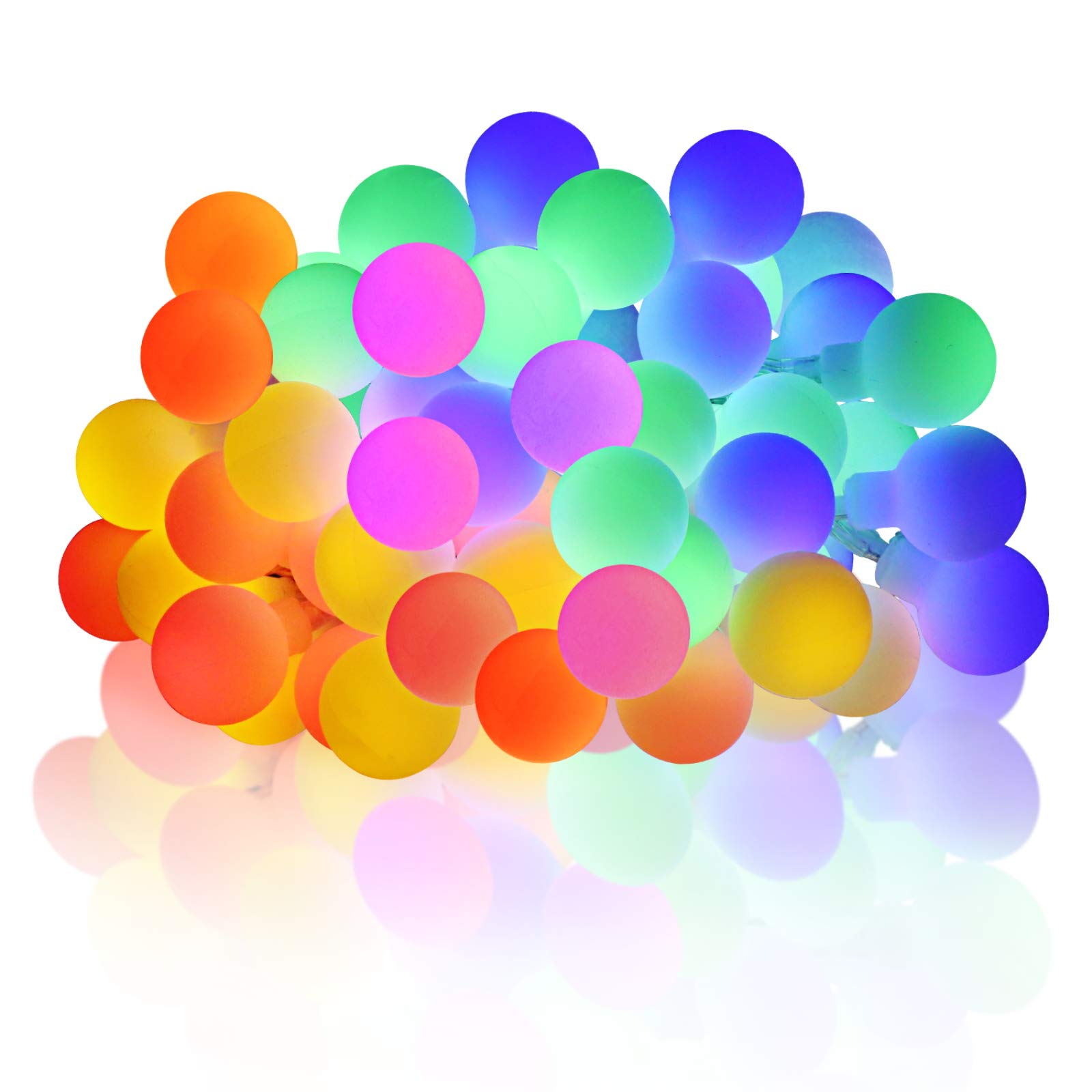 Mussozy 40 LED Multicolor Globe String Lights - 20 Ft Waterproof Fairy Lights with Remote & Timer, 8 Modes Battery Operated for Indoor/Outdoor Christmas, Birthday Party, Bedroom, Garden, Wedding Decorations - Perfect for Holiday Lighting and Romantic Ambiance