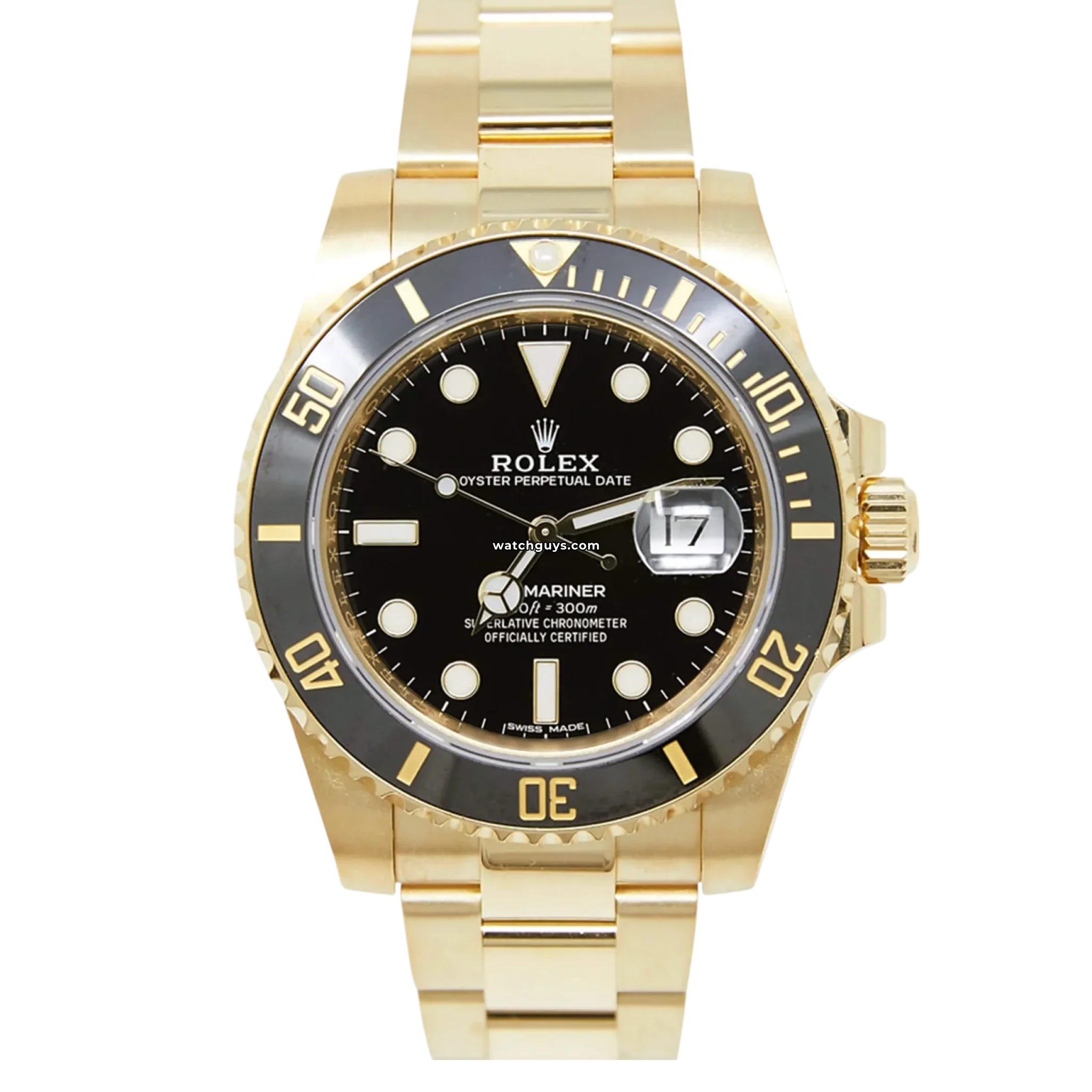 Luxury Rolex Submariner 116618LN Men's Watch - 18K Yellow Gold Black Dial - Perfect for Diving, Business & Formal Occasions